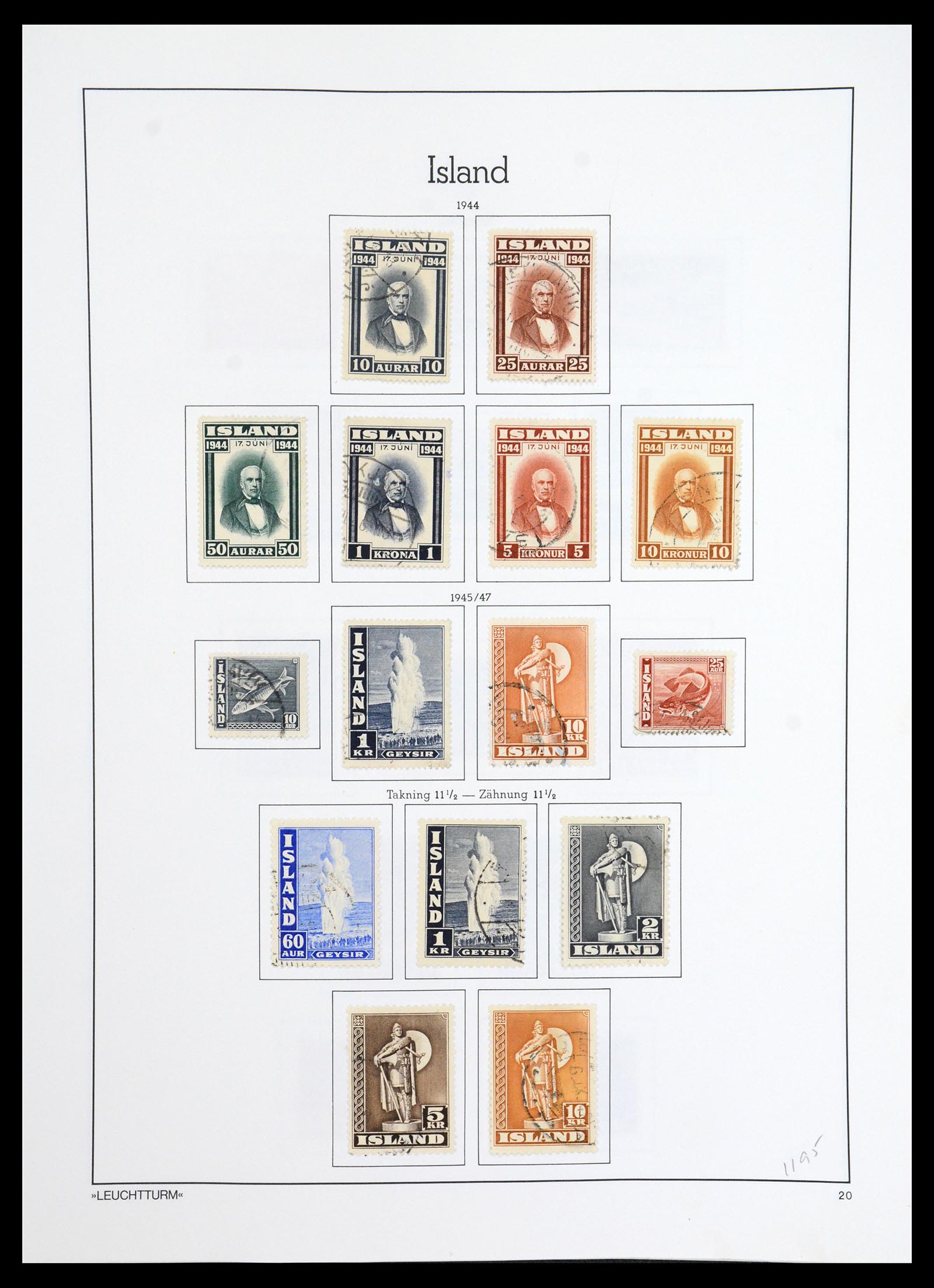 36703 020 - Postzegelverzameling 36703 IJsland 1876-2001.