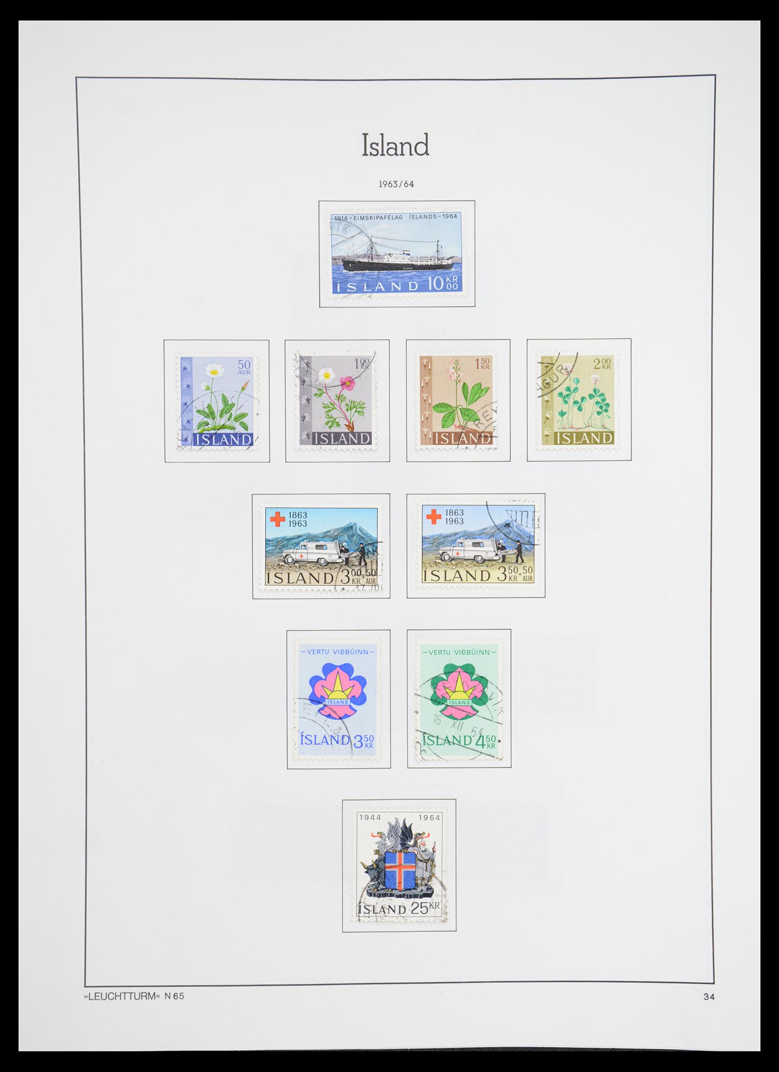 36703 034 - Postzegelverzameling 36703 IJsland 1876-2001.