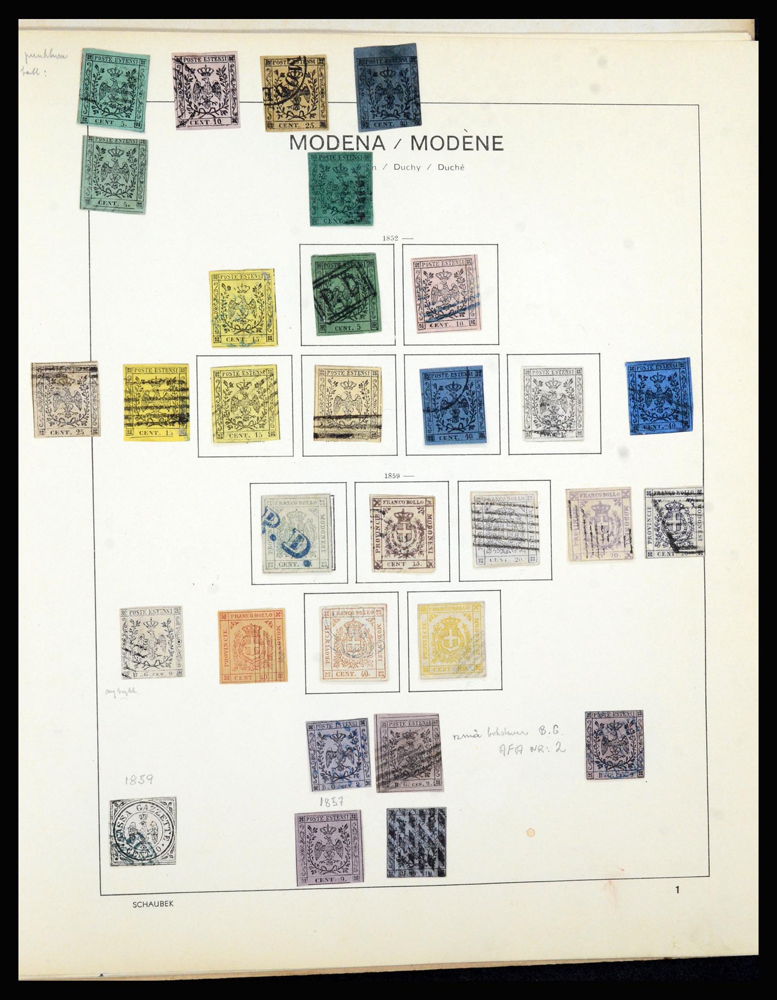 36715 003 - Postzegelverzameling 36715 Italiaanse Staten 1850-1860.