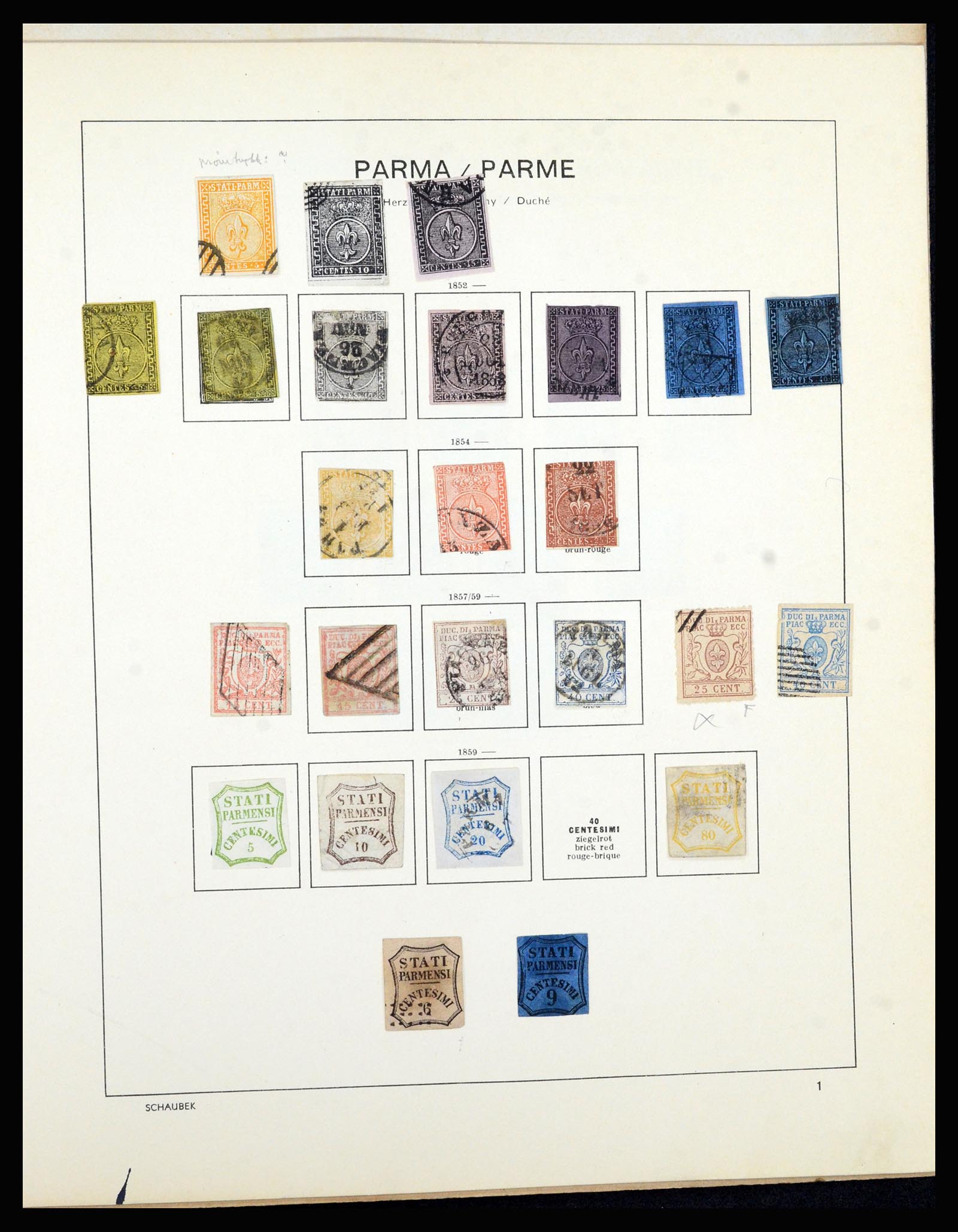 36715 006 - Postzegelverzameling 36715 Italiaanse Staten 1850-1860.