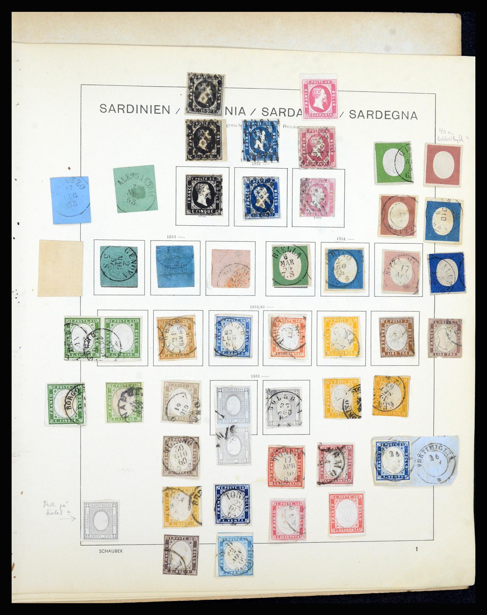36715 008 - Postzegelverzameling 36715 Italiaanse Staten 1850-1860.