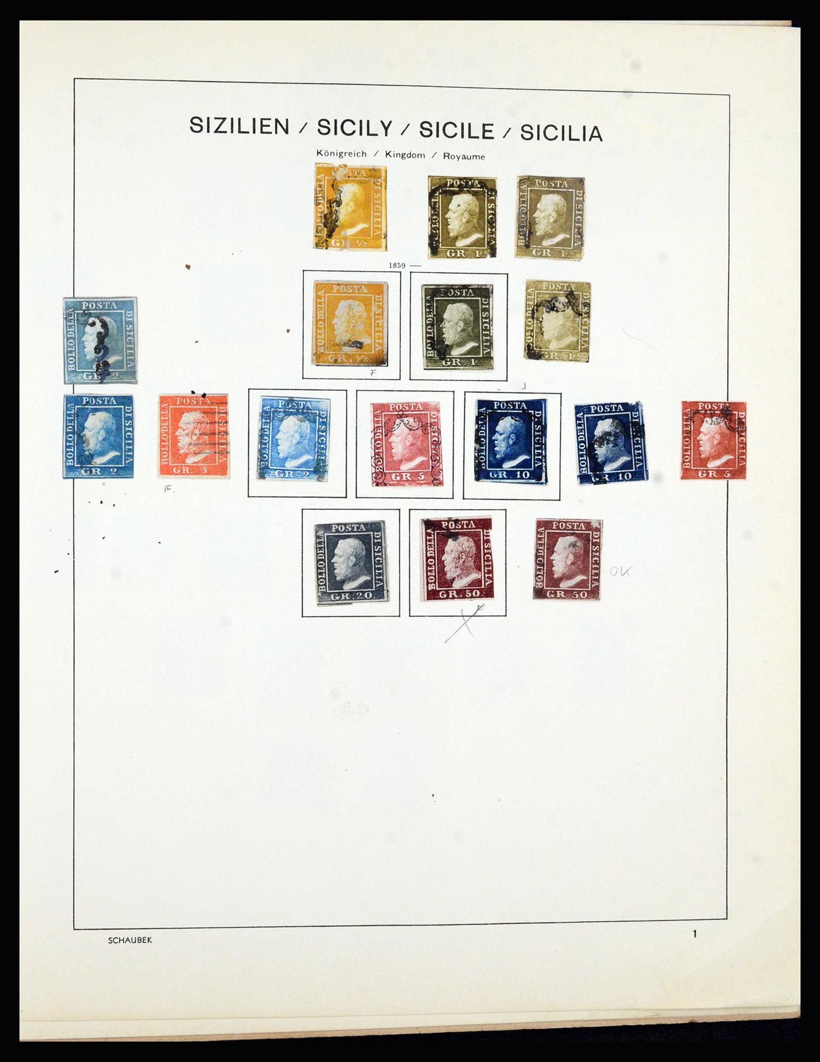36715 009 - Postzegelverzameling 36715 Italiaanse Staten 1850-1860.