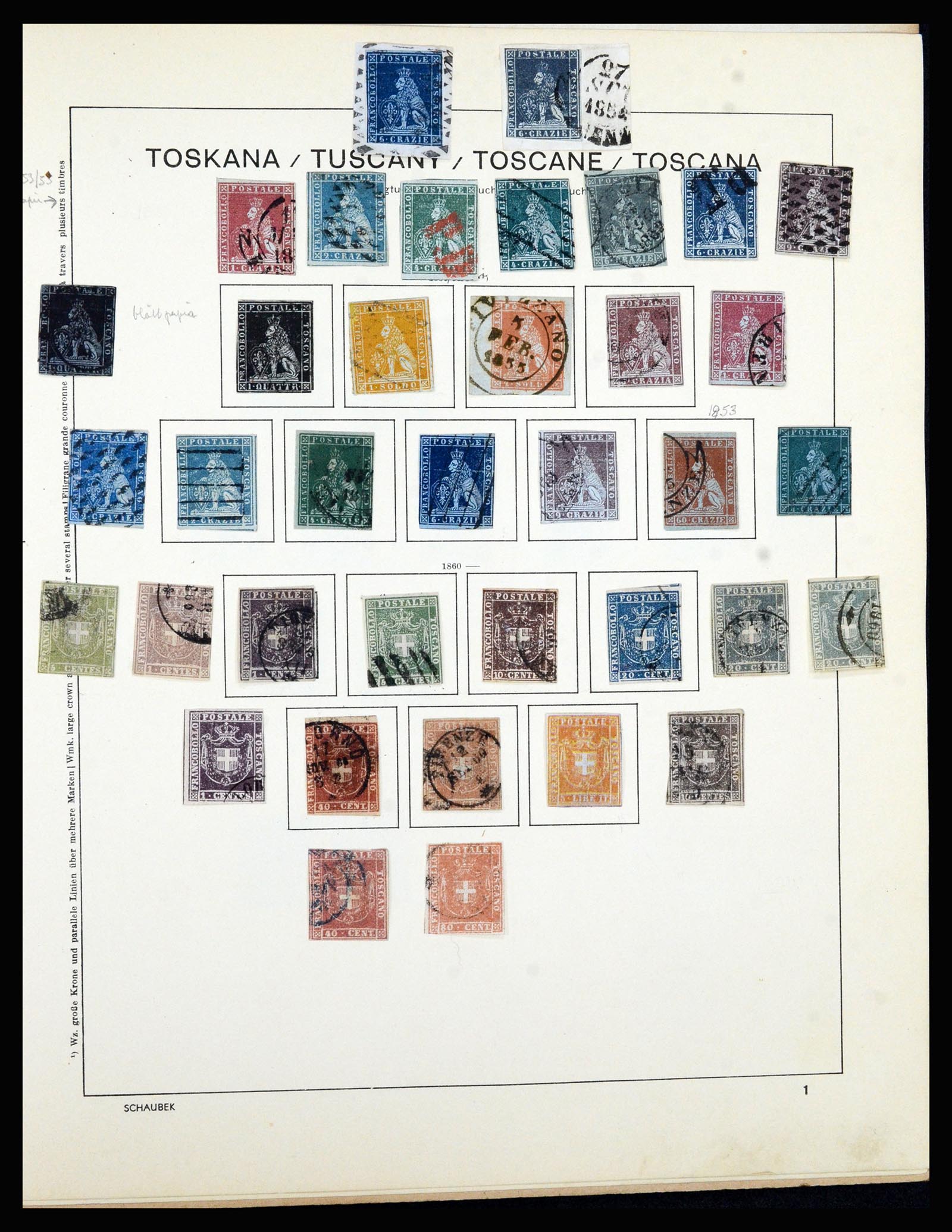 36715 010 - Postzegelverzameling 36715 Italiaanse Staten 1850-1860.