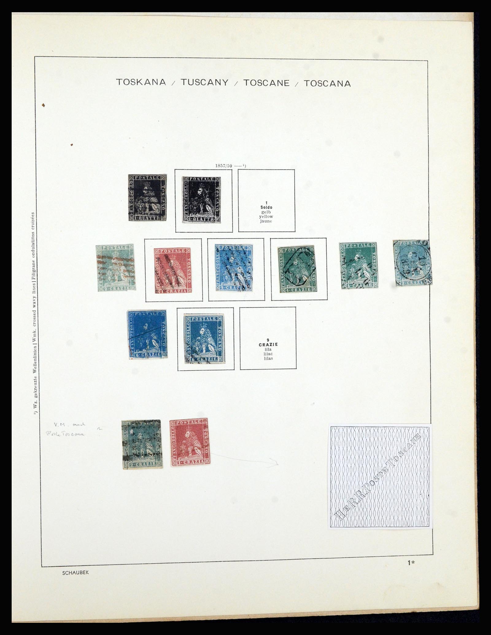 36715 011 - Postzegelverzameling 36715 Italiaanse Staten 1850-1860.
