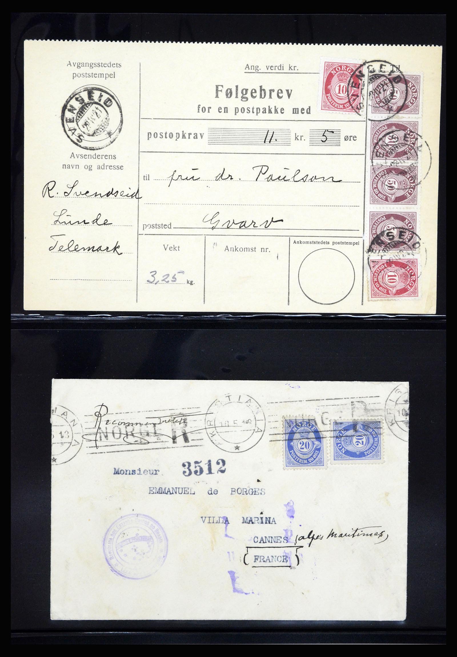 36719 006 - Postzegelverzameling 36719 Noorwegen brieven 1876-1960.