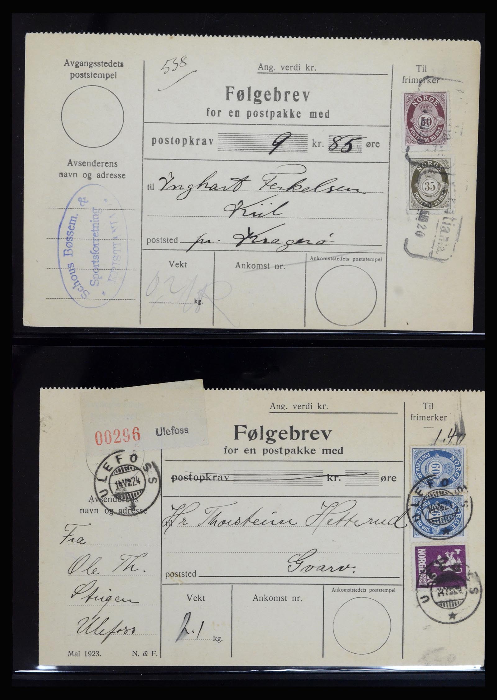 36719 007 - Postzegelverzameling 36719 Noorwegen brieven 1876-1960.