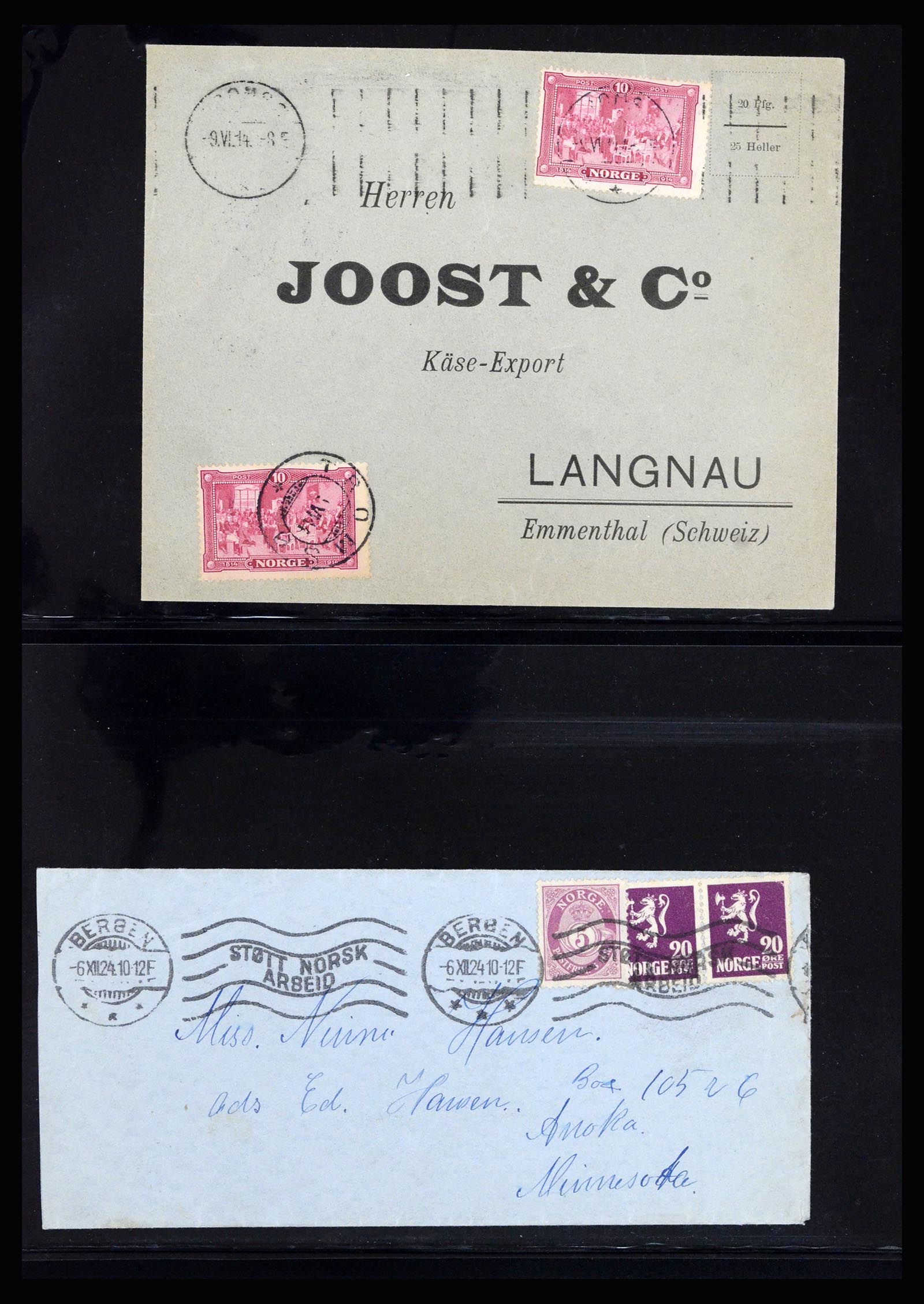 36719 008 - Postzegelverzameling 36719 Noorwegen brieven 1876-1960.