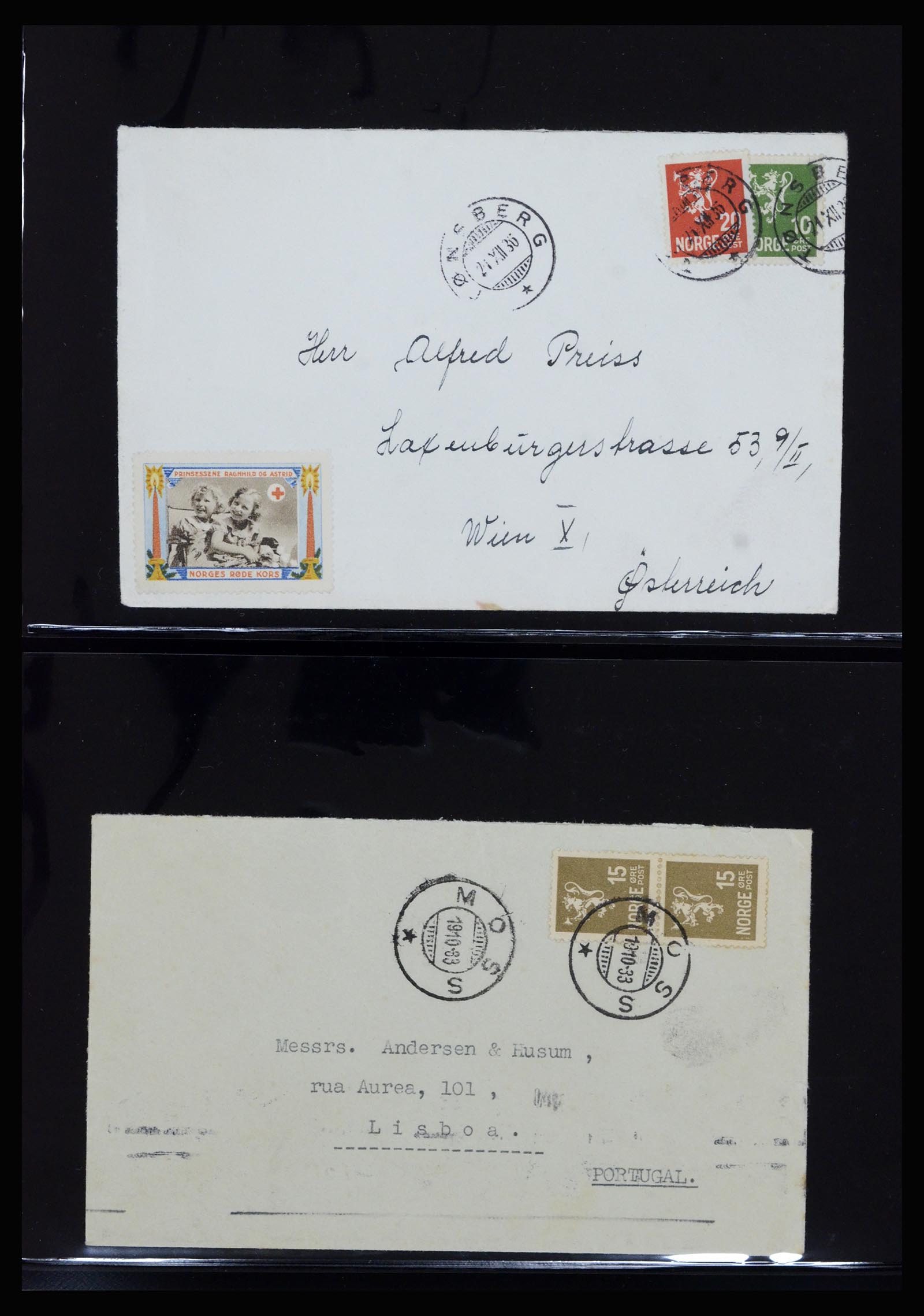 36719 011 - Postzegelverzameling 36719 Noorwegen brieven 1876-1960.