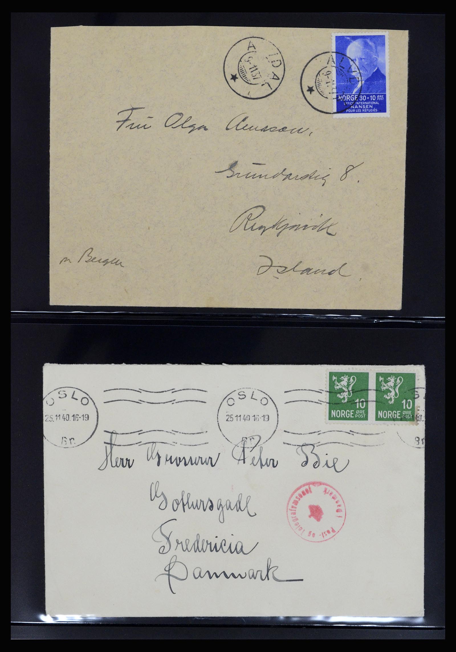 36719 015 - Postzegelverzameling 36719 Noorwegen brieven 1876-1960.