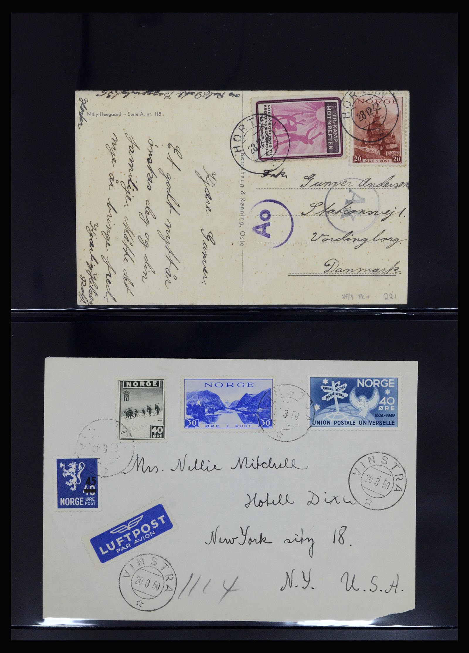 36719 017 - Stamp collection 36719 Norway covers 1876-1960.