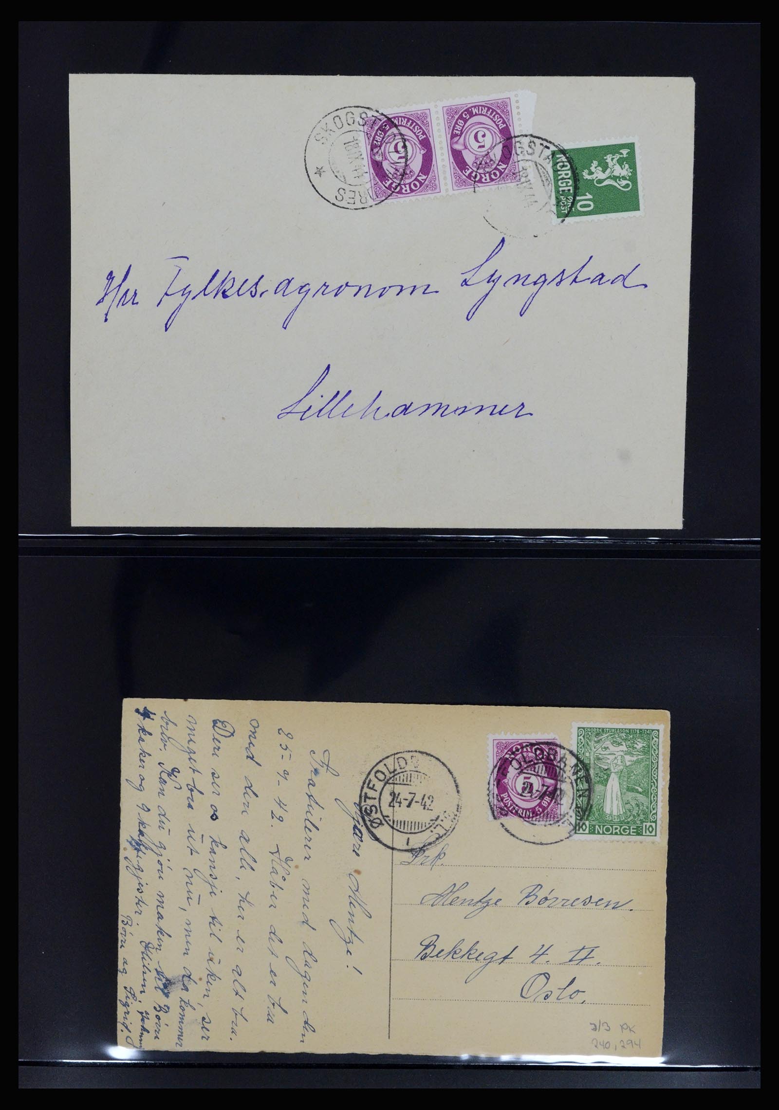 36719 019 - Postzegelverzameling 36719 Noorwegen brieven 1876-1960.
