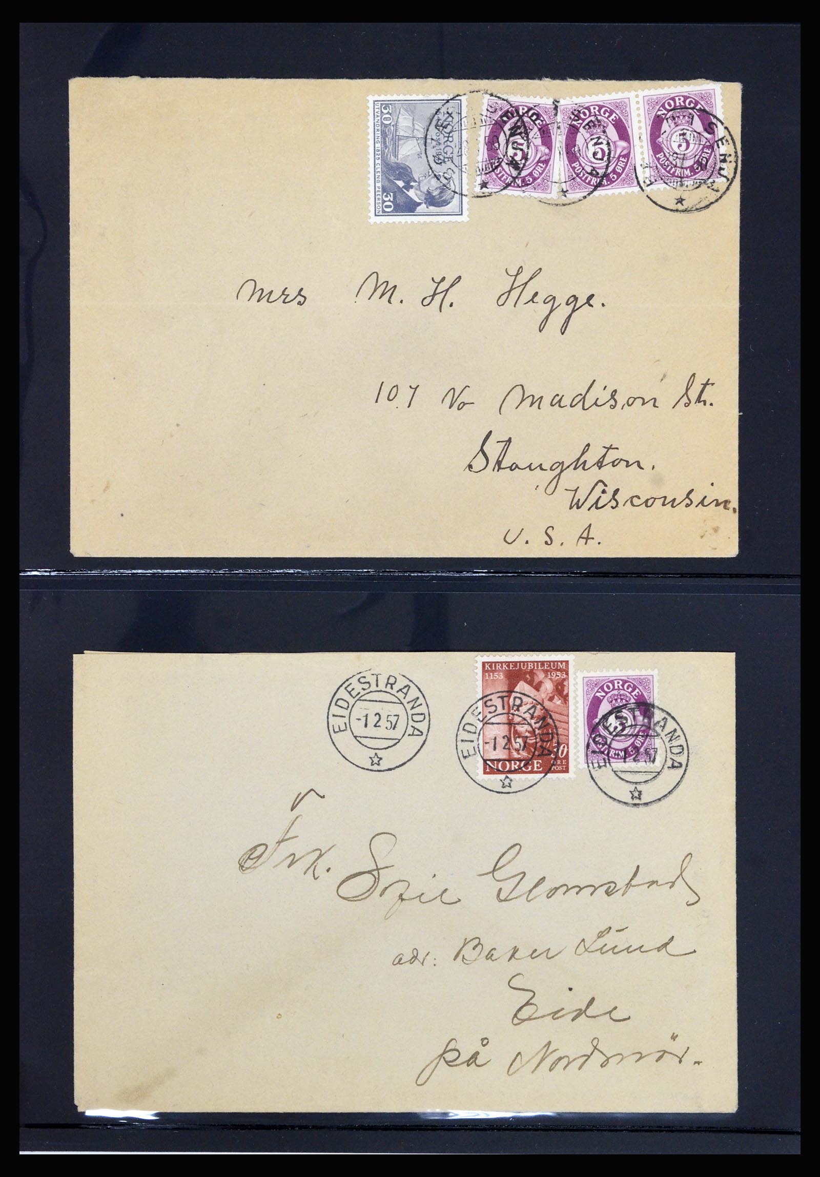 36719 020 - Postzegelverzameling 36719 Noorwegen brieven 1876-1960.