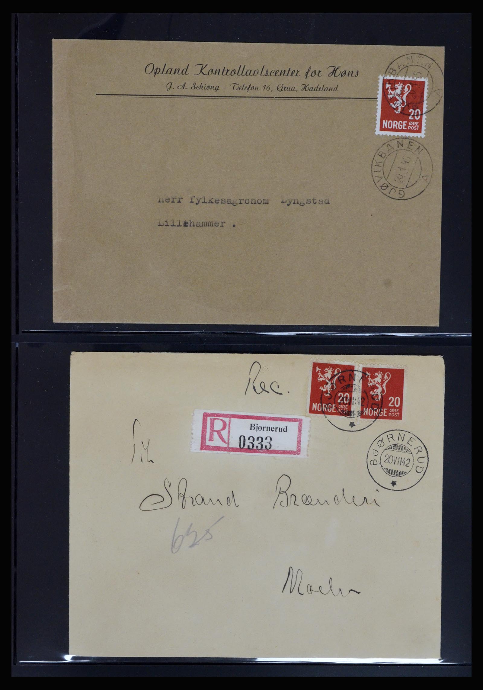36719 023 - Postzegelverzameling 36719 Noorwegen brieven 1876-1960.