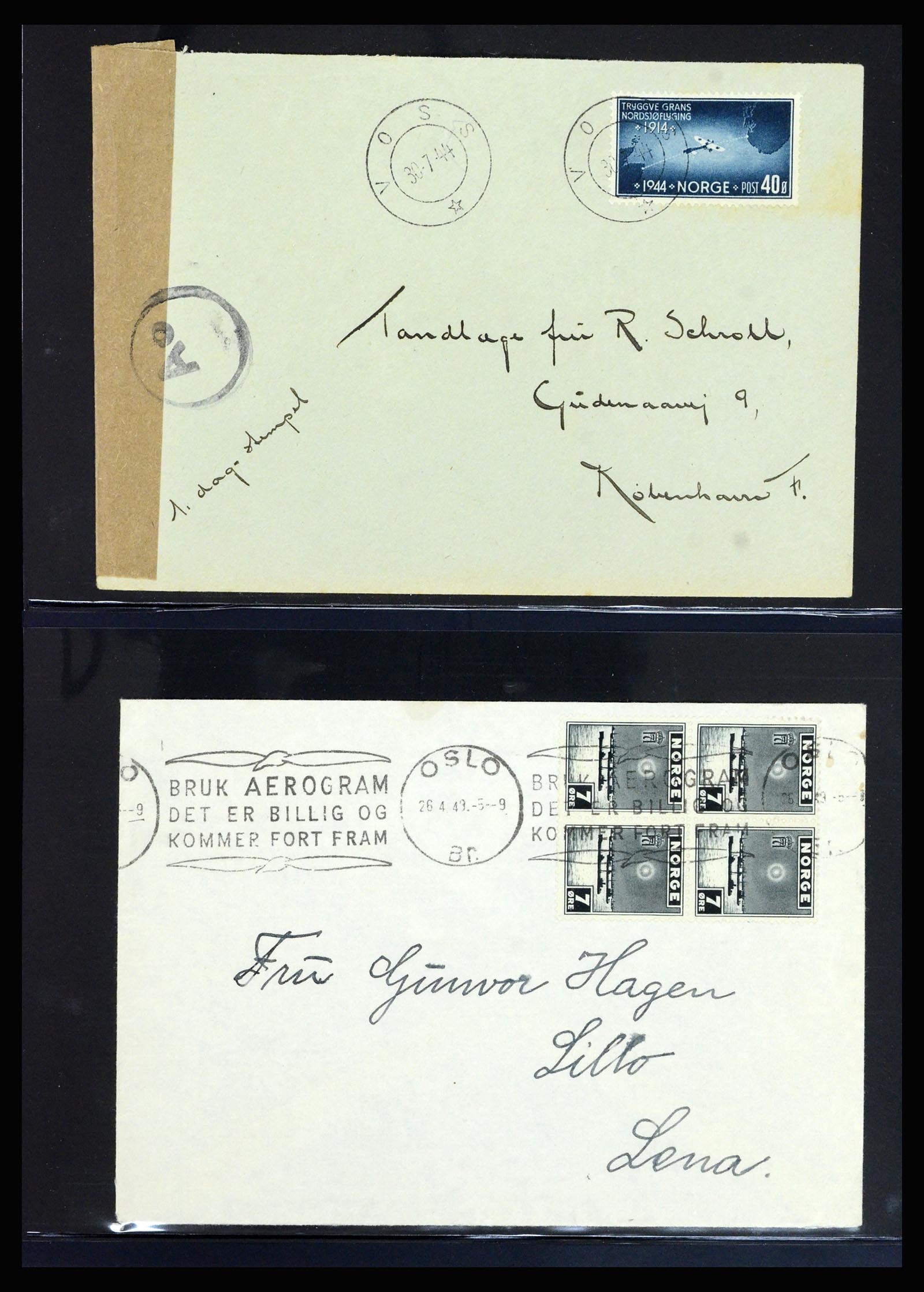 36719 027 - Postzegelverzameling 36719 Noorwegen brieven 1876-1960.
