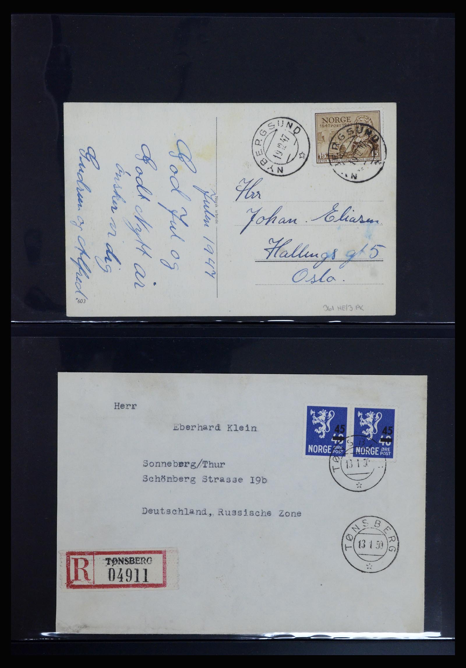 36719 031 - Postzegelverzameling 36719 Noorwegen brieven 1876-1960.
