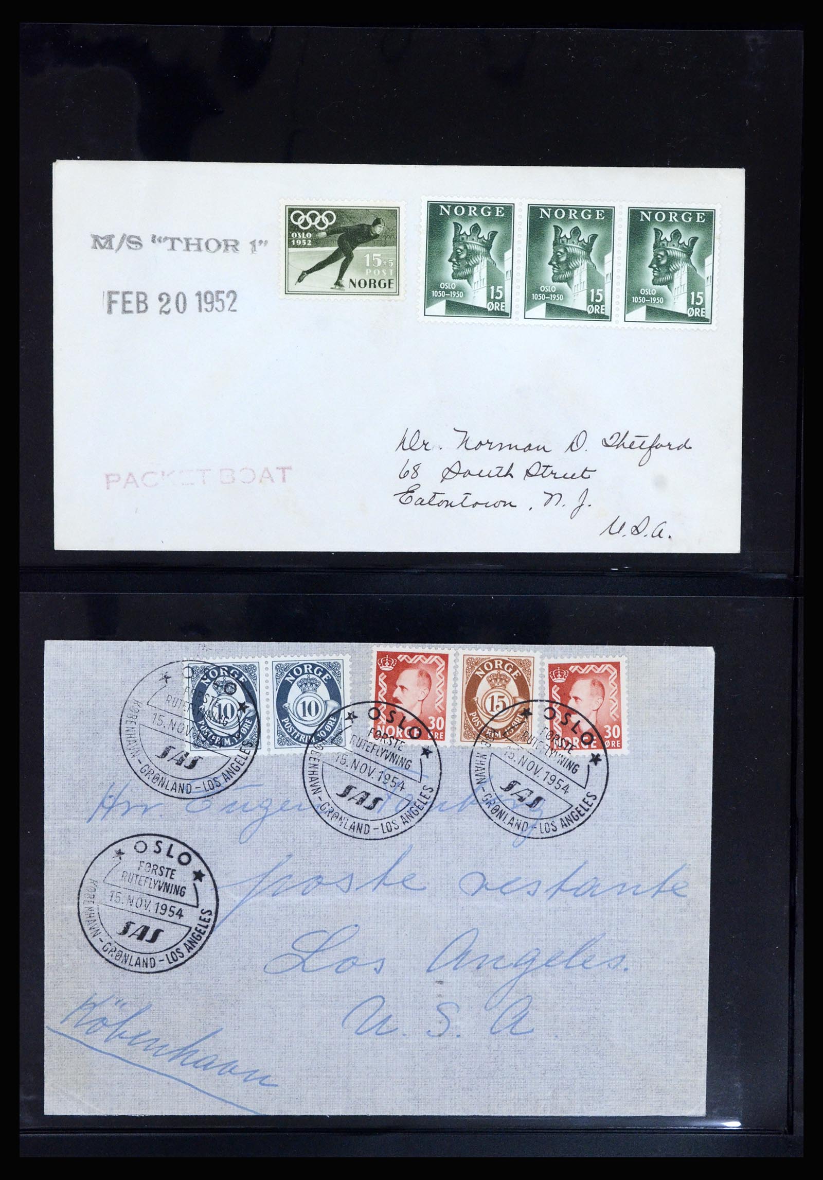 36719 032 - Postzegelverzameling 36719 Noorwegen brieven 1876-1960.