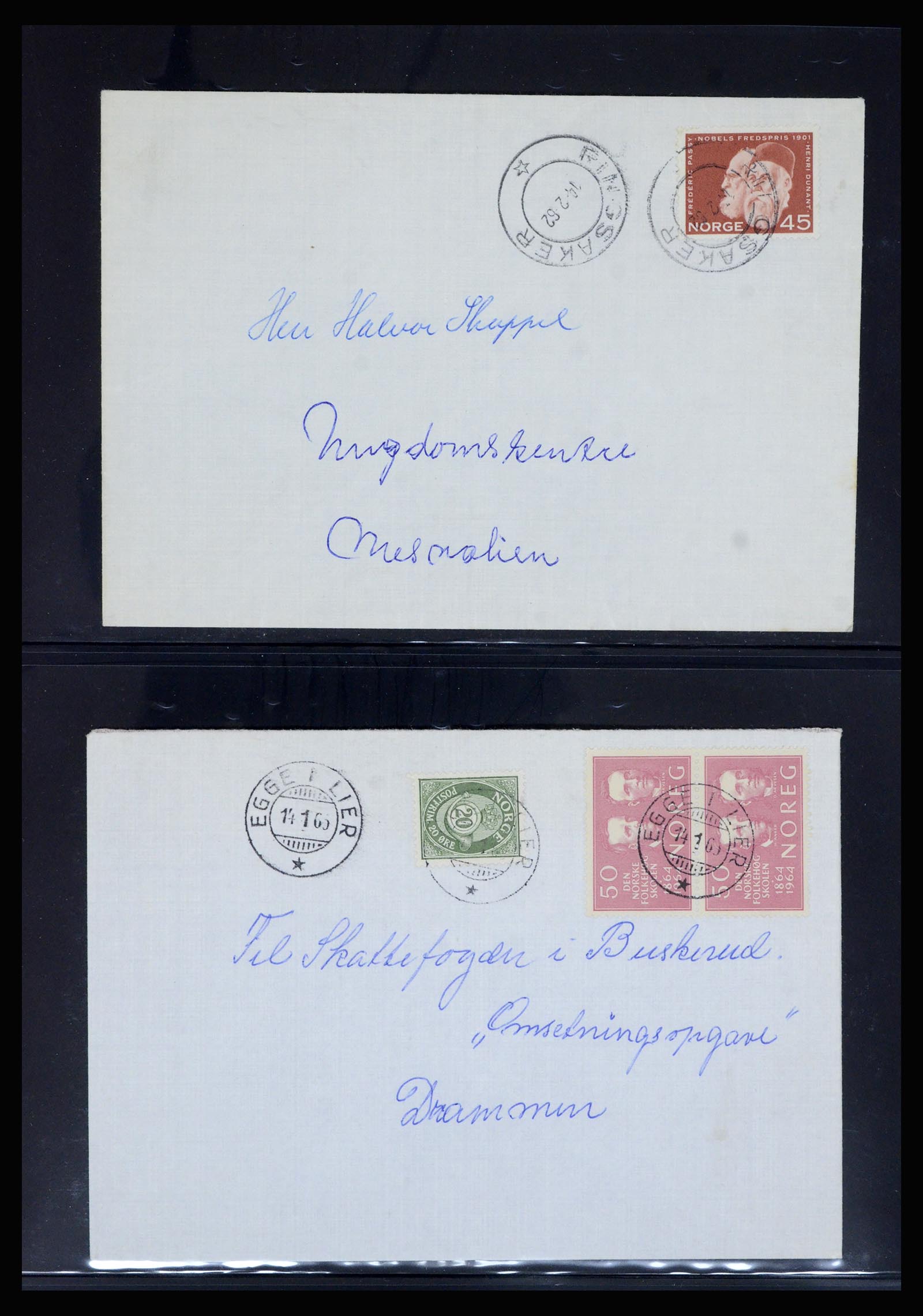 36719 037 - Postzegelverzameling 36719 Noorwegen brieven 1876-1960.