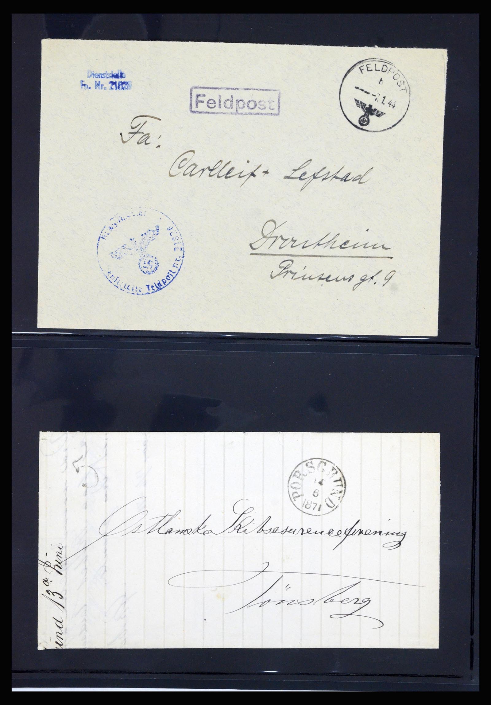 36719 040 - Postzegelverzameling 36719 Noorwegen brieven 1876-1960.