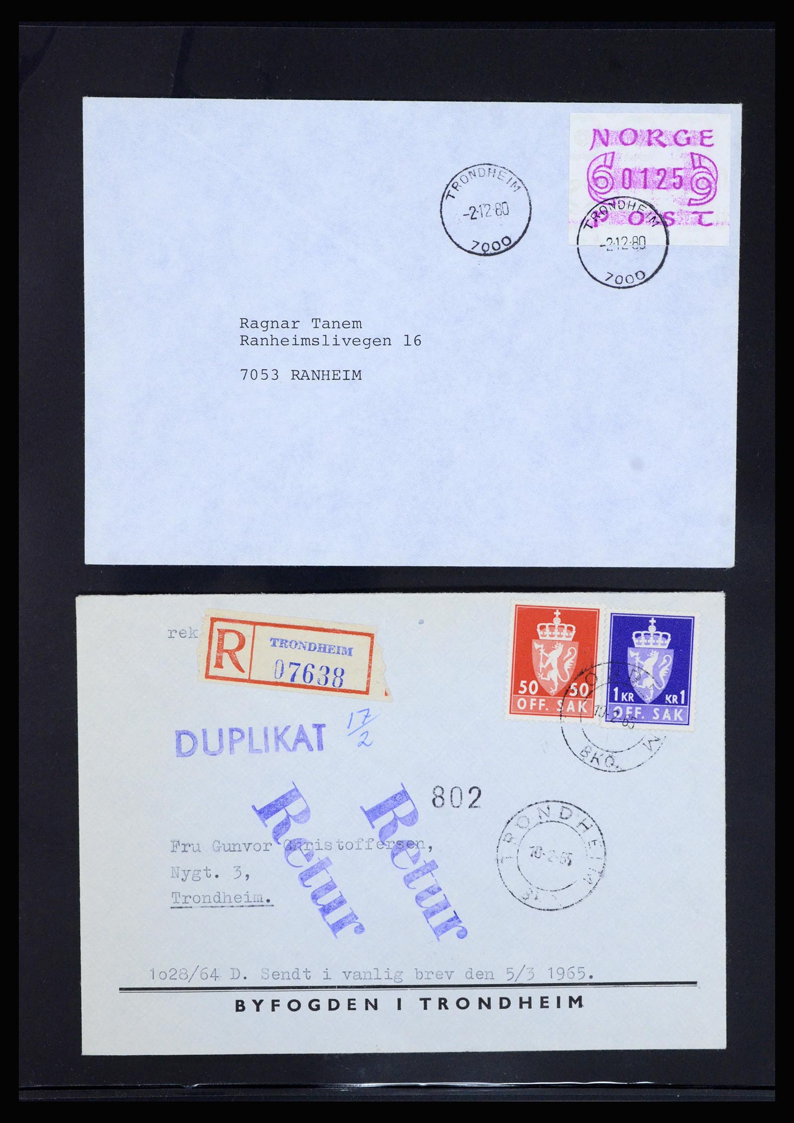 36719 042 - Postzegelverzameling 36719 Noorwegen brieven 1876-1960.