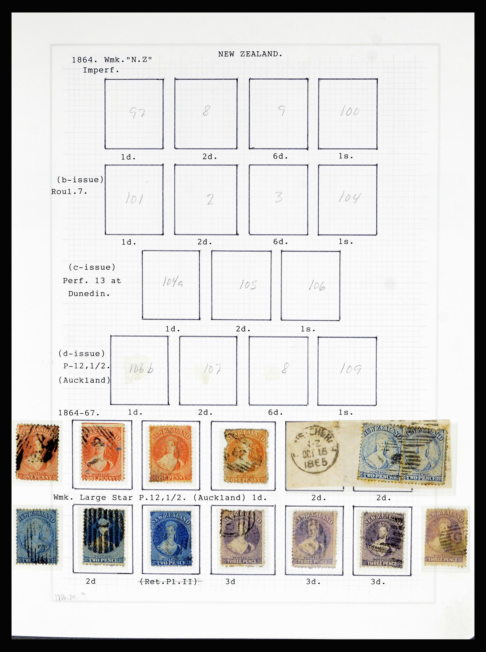 36720 005 - Postzegelverzameling 36720 Nieuw Zeeland 1855-1990.