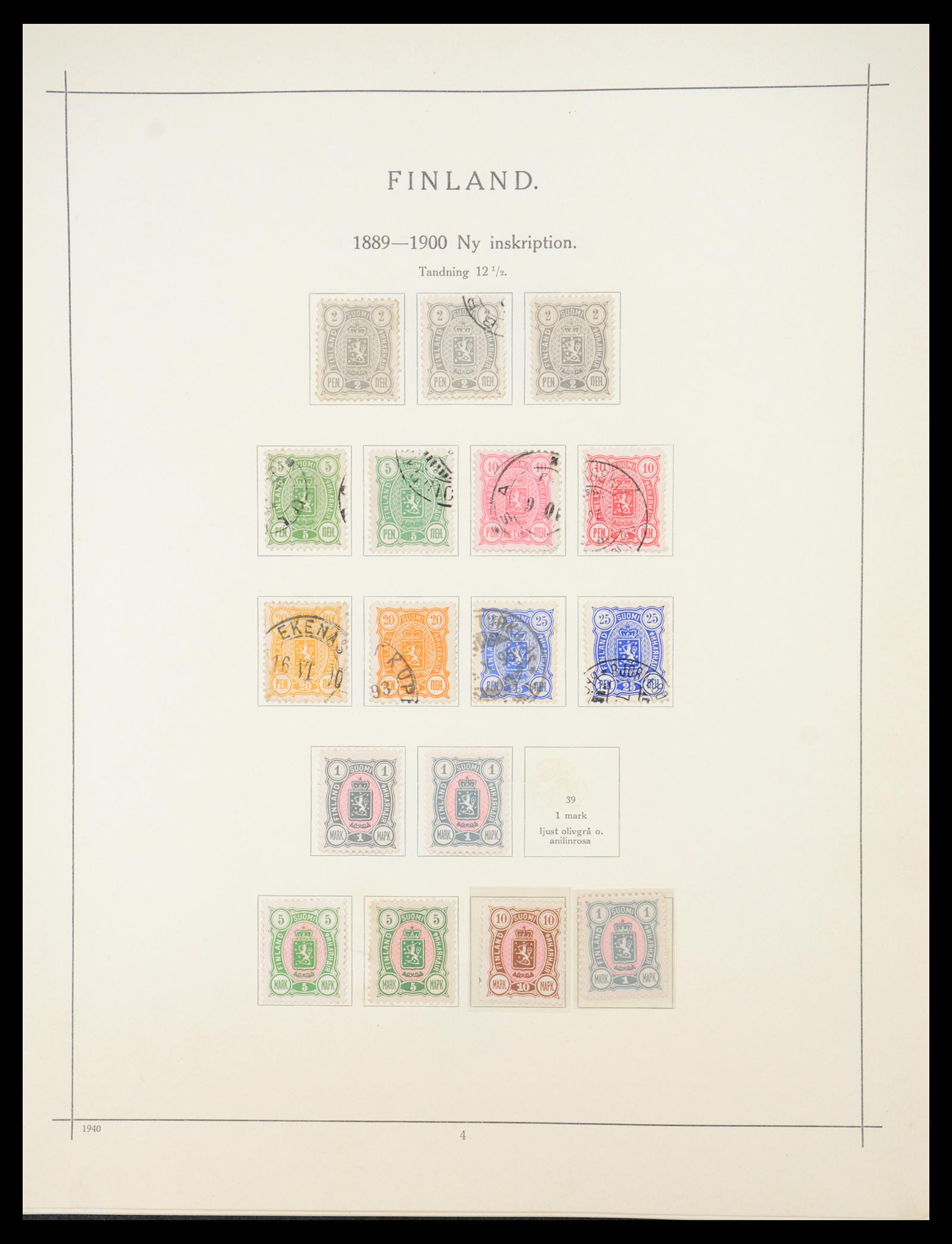 36724 002 - Postzegelverzameling 36724 Finland 1875-1952.
