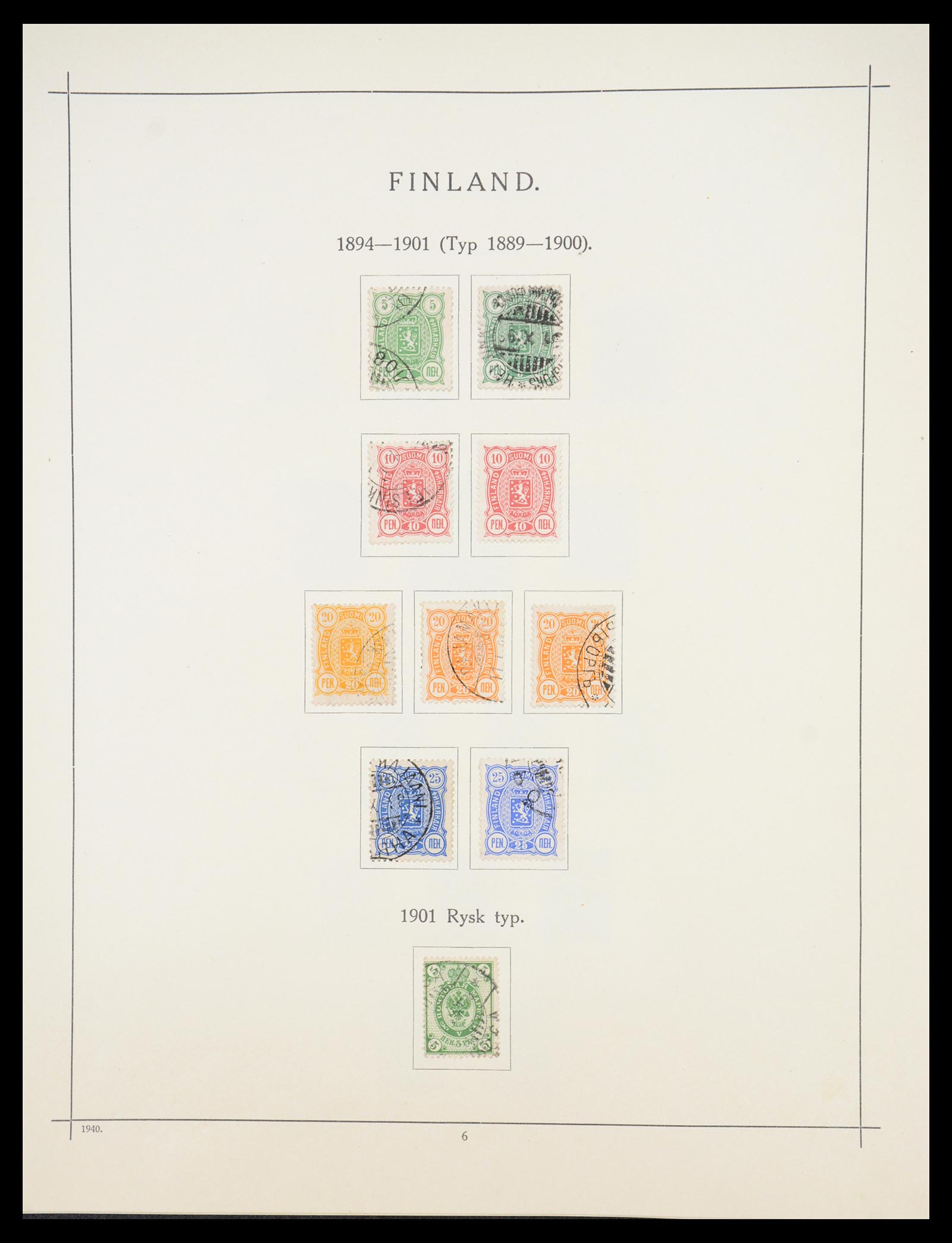 36724 003 - Postzegelverzameling 36724 Finland 1875-1952.