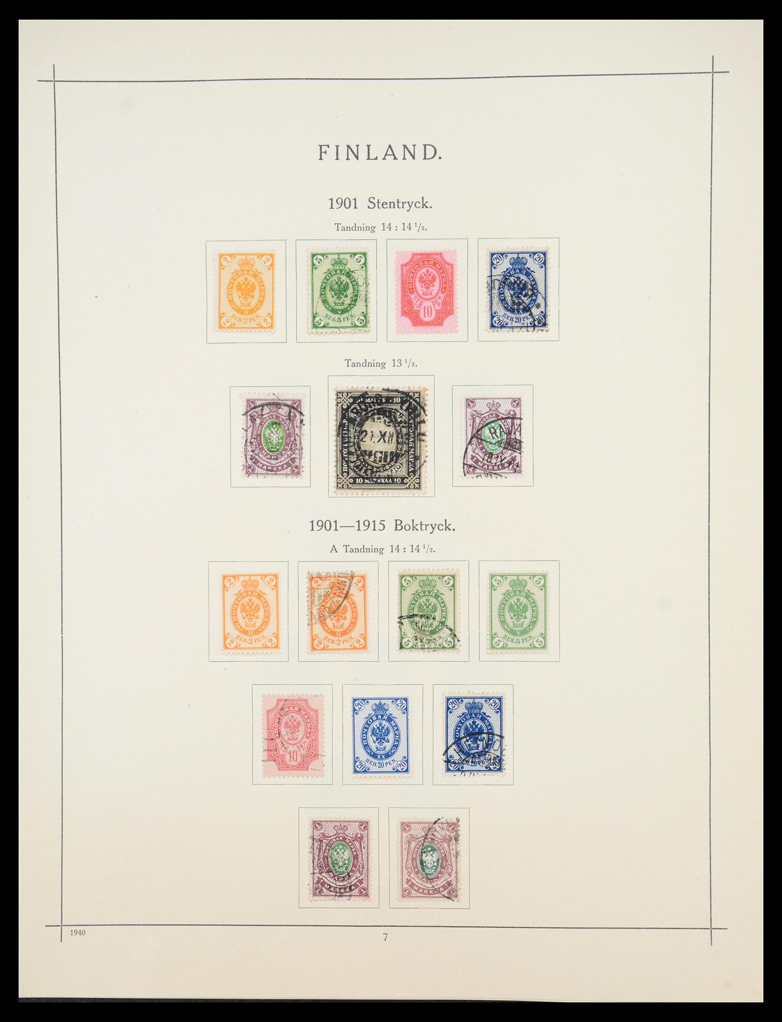 36724 004 - Postzegelverzameling 36724 Finland 1875-1952.