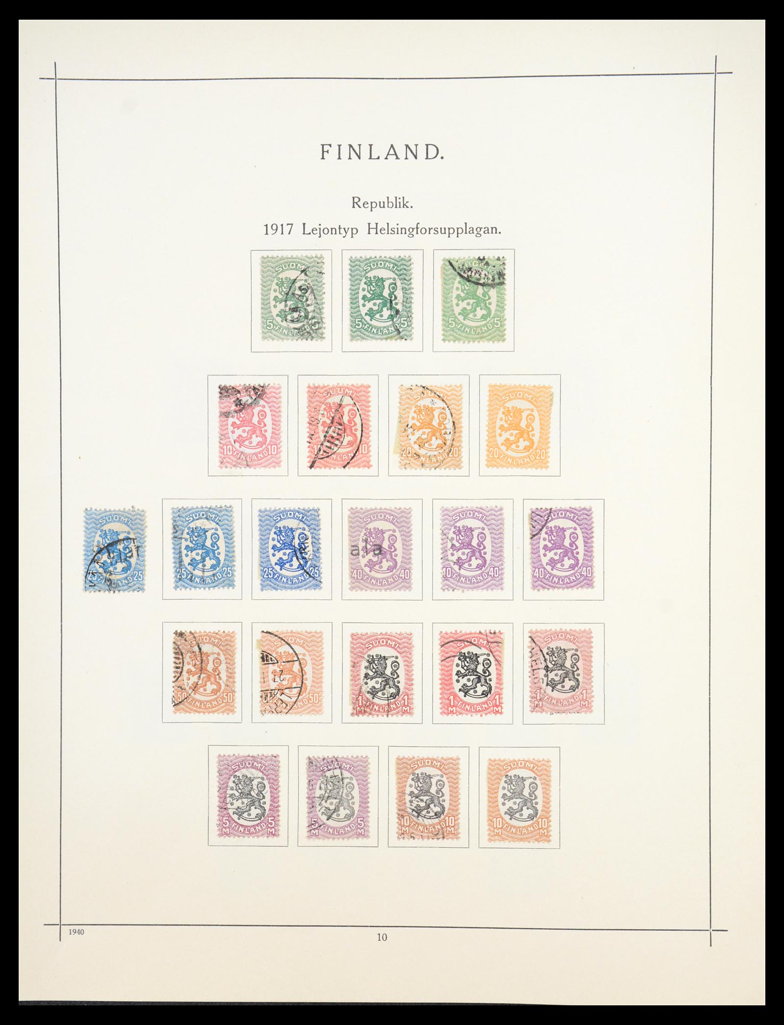 36724 006 - Postzegelverzameling 36724 Finland 1875-1952.