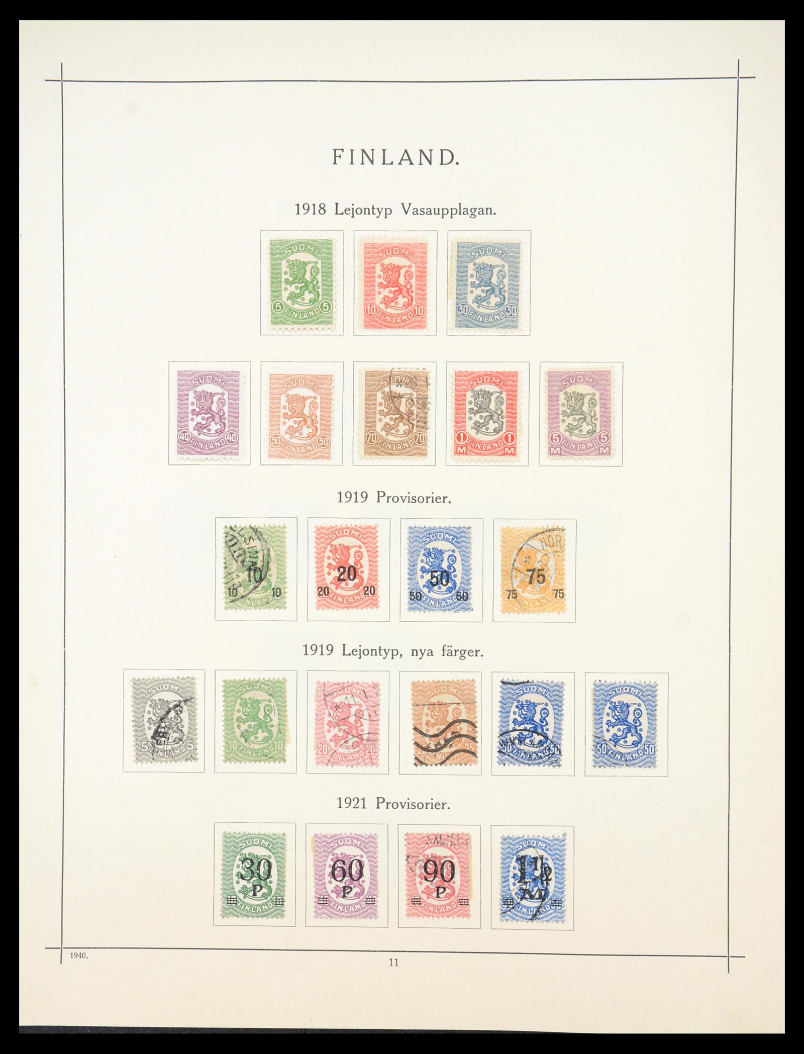 36724 007 - Postzegelverzameling 36724 Finland 1875-1952.