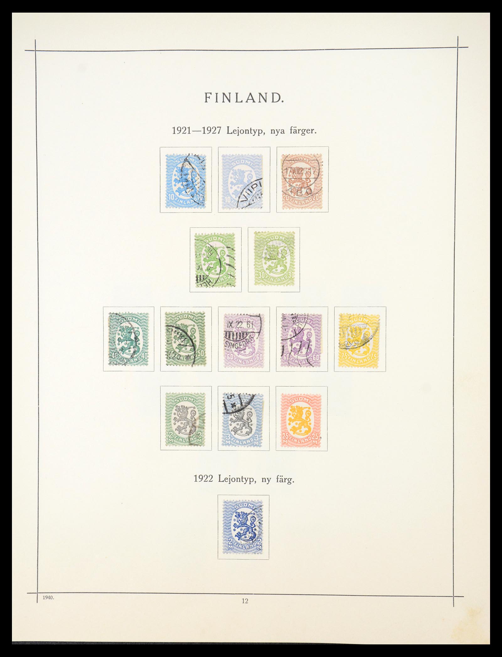 36724 008 - Postzegelverzameling 36724 Finland 1875-1952.