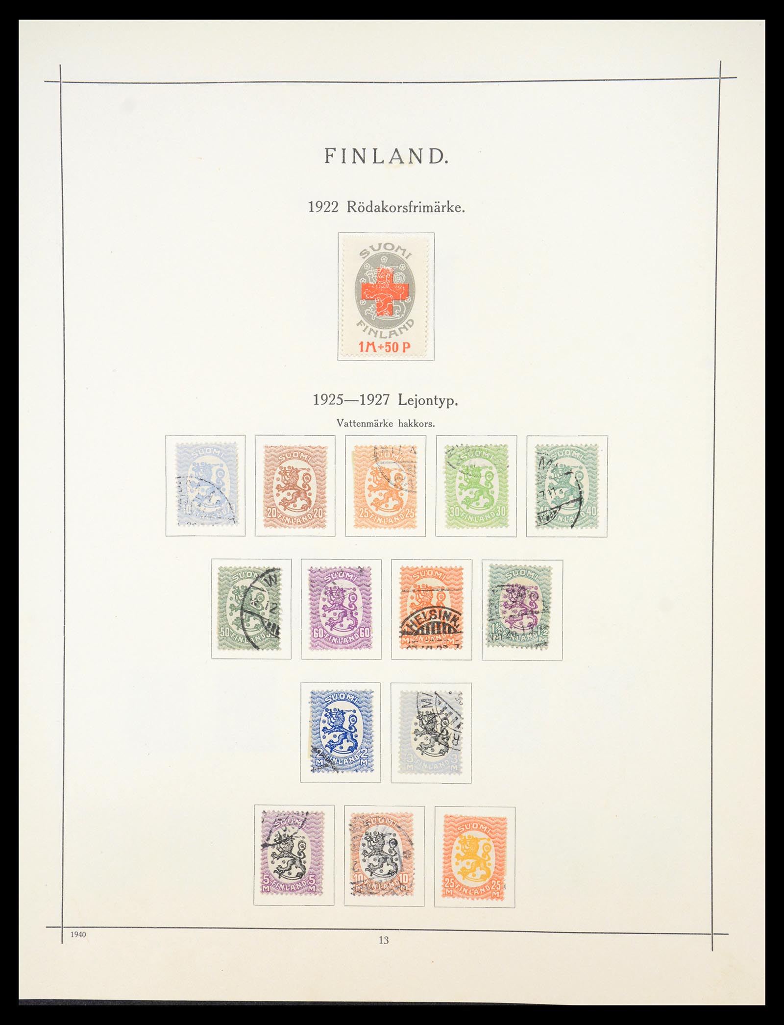 36724 009 - Postzegelverzameling 36724 Finland 1875-1952.
