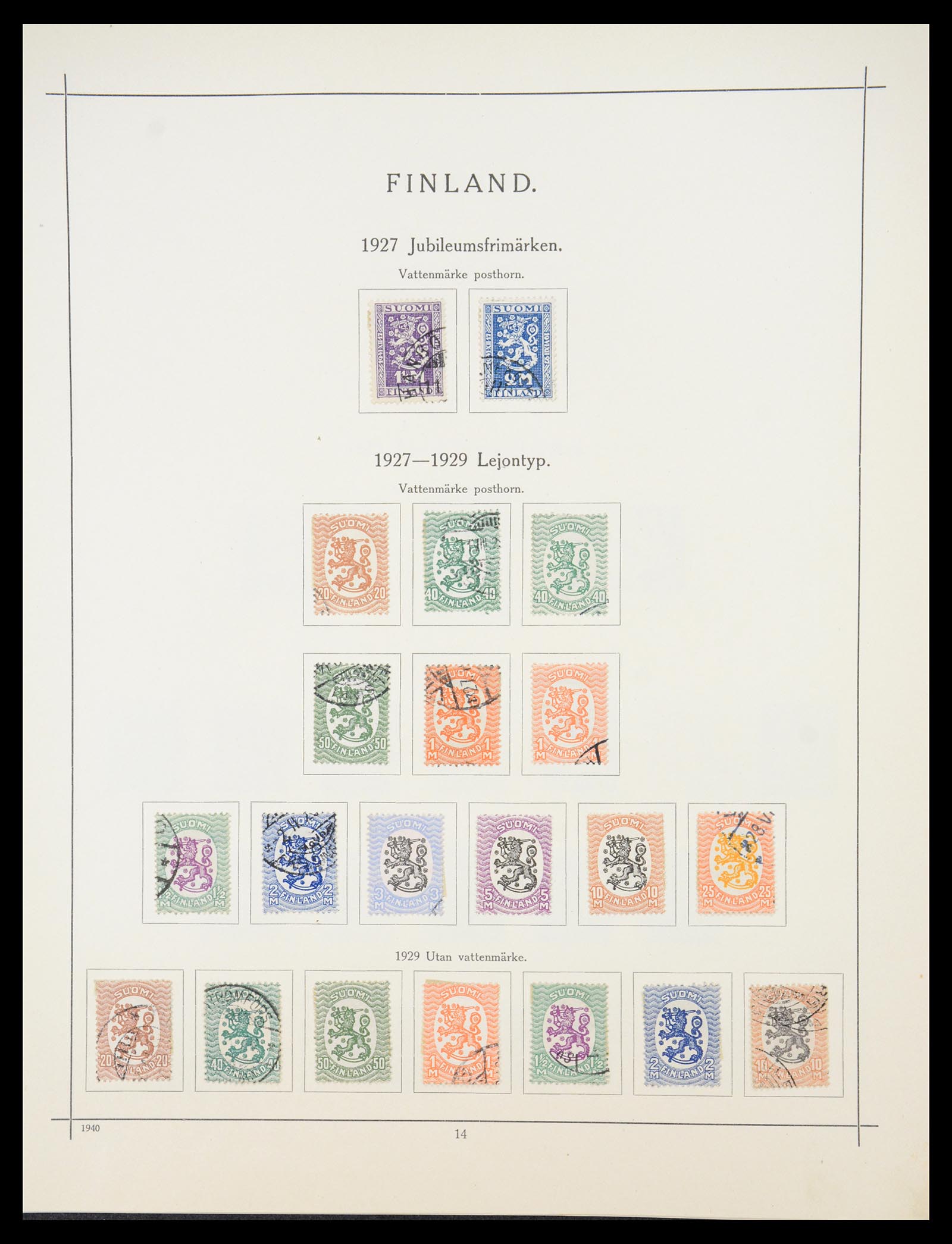 36724 010 - Postzegelverzameling 36724 Finland 1875-1952.