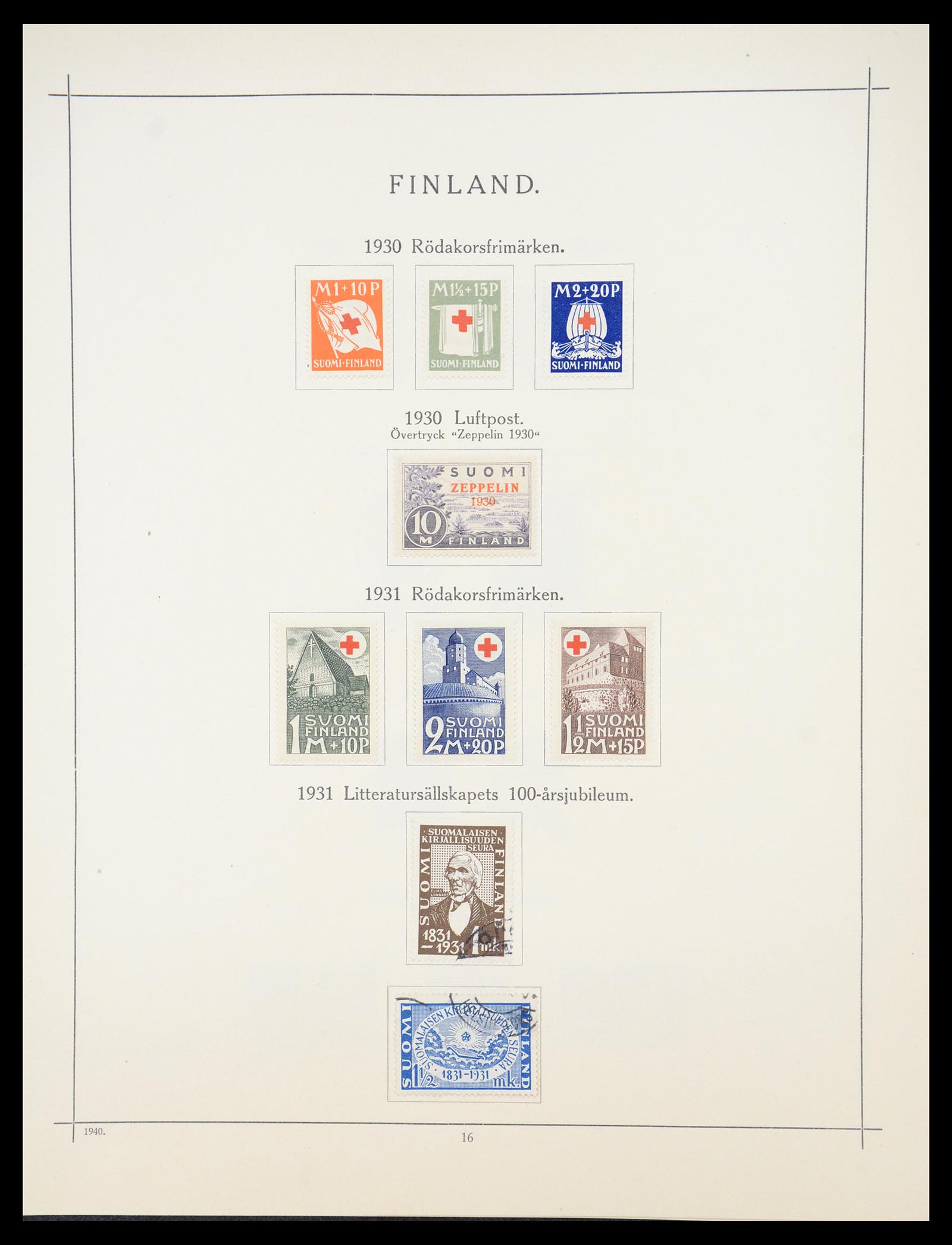 36724 012 - Postzegelverzameling 36724 Finland 1875-1952.