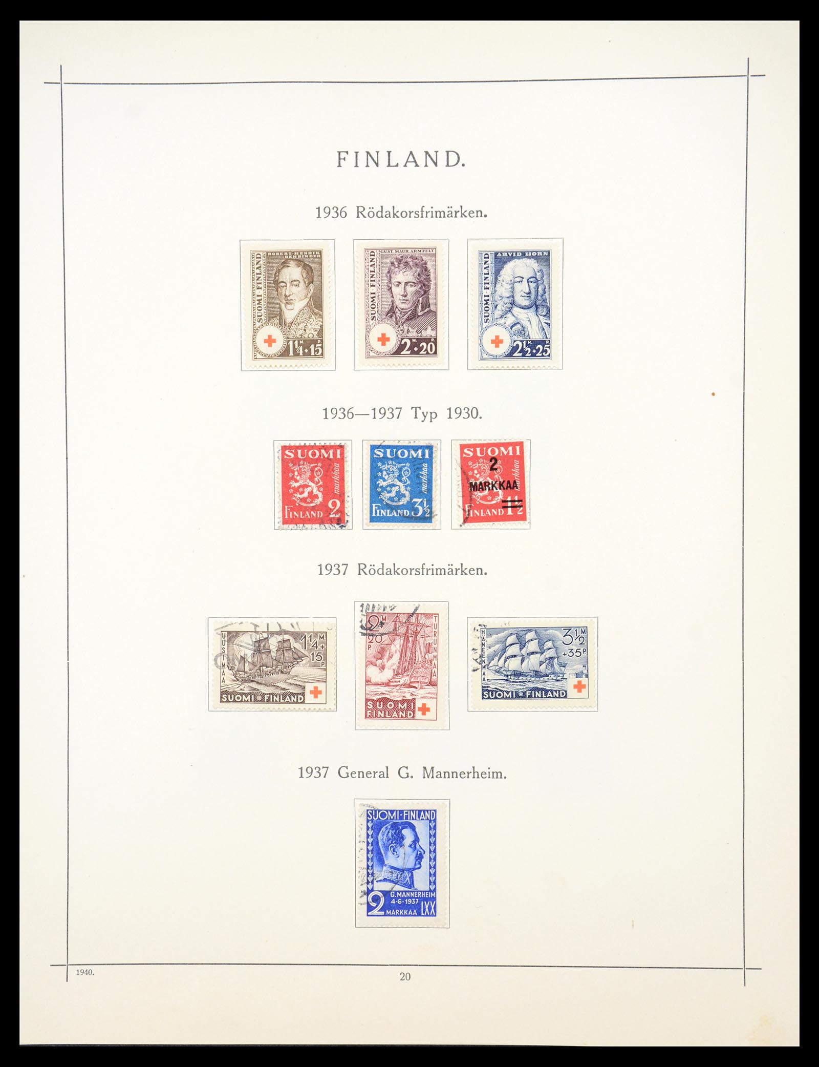 36724 016 - Postzegelverzameling 36724 Finland 1875-1952.