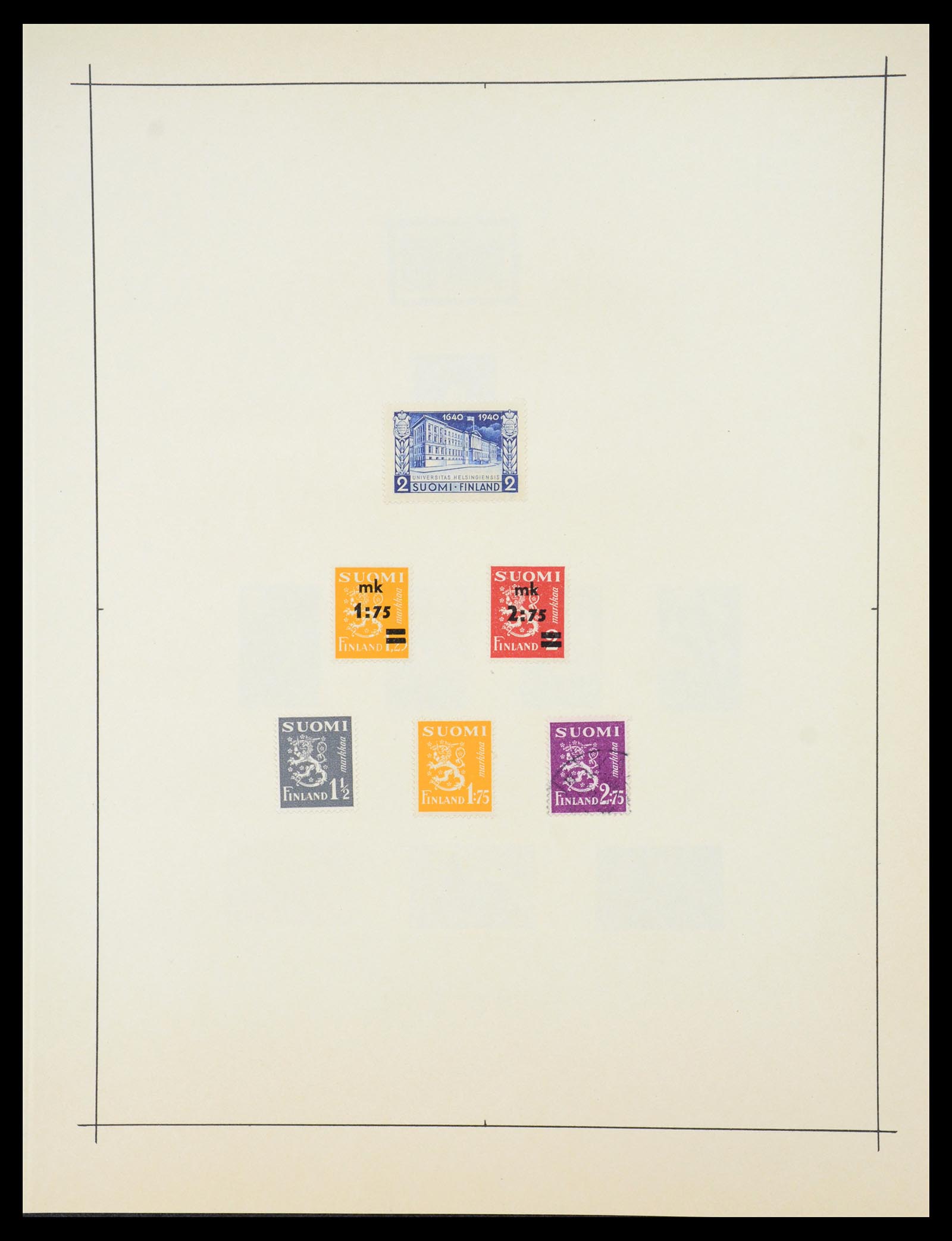 36724 020 - Postzegelverzameling 36724 Finland 1875-1952.