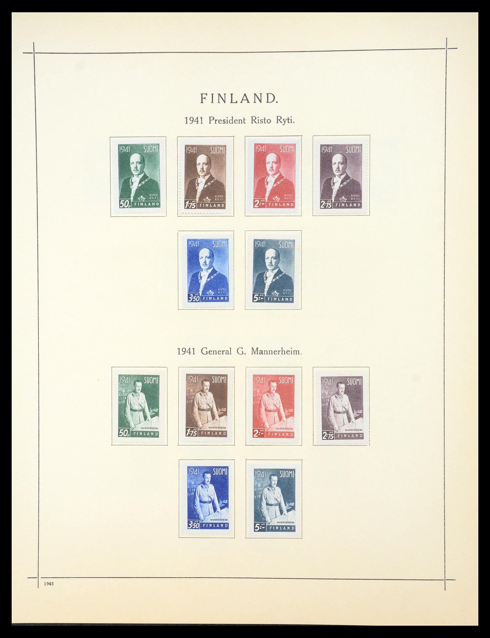 36724 022 - Postzegelverzameling 36724 Finland 1875-1952.
