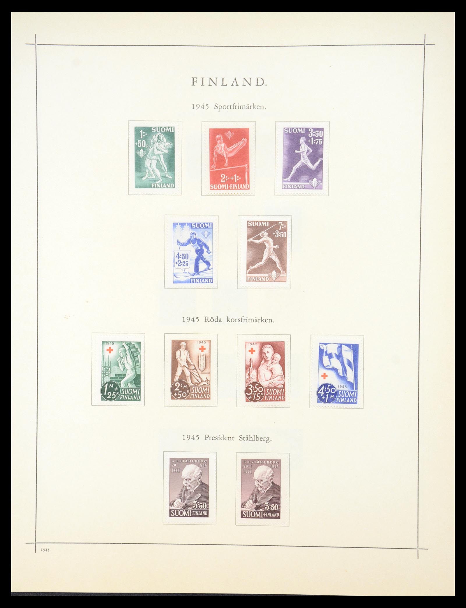 36724 026 - Postzegelverzameling 36724 Finland 1875-1952.