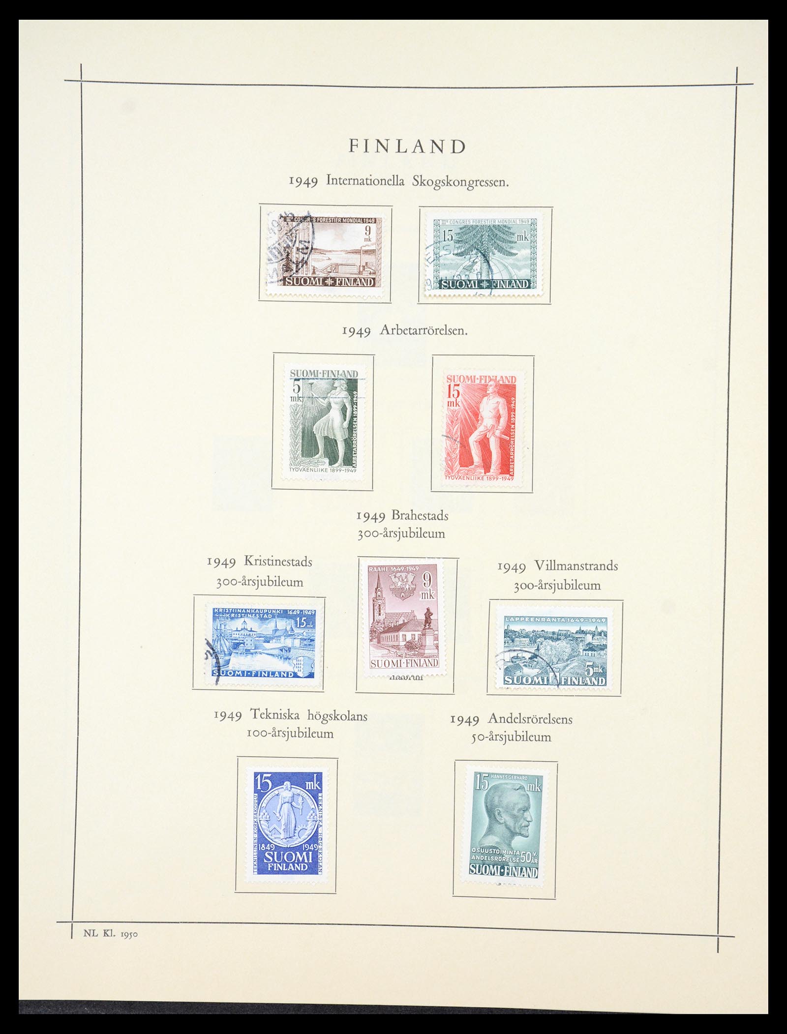 36724 034 - Postzegelverzameling 36724 Finland 1875-1952.