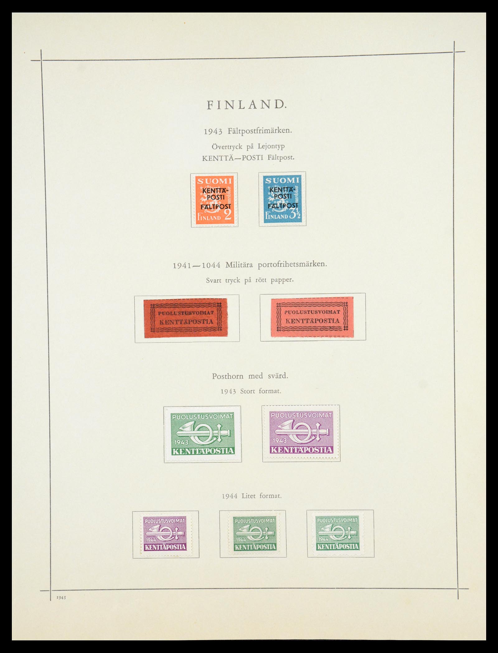 36724 041 - Postzegelverzameling 36724 Finland 1875-1952.