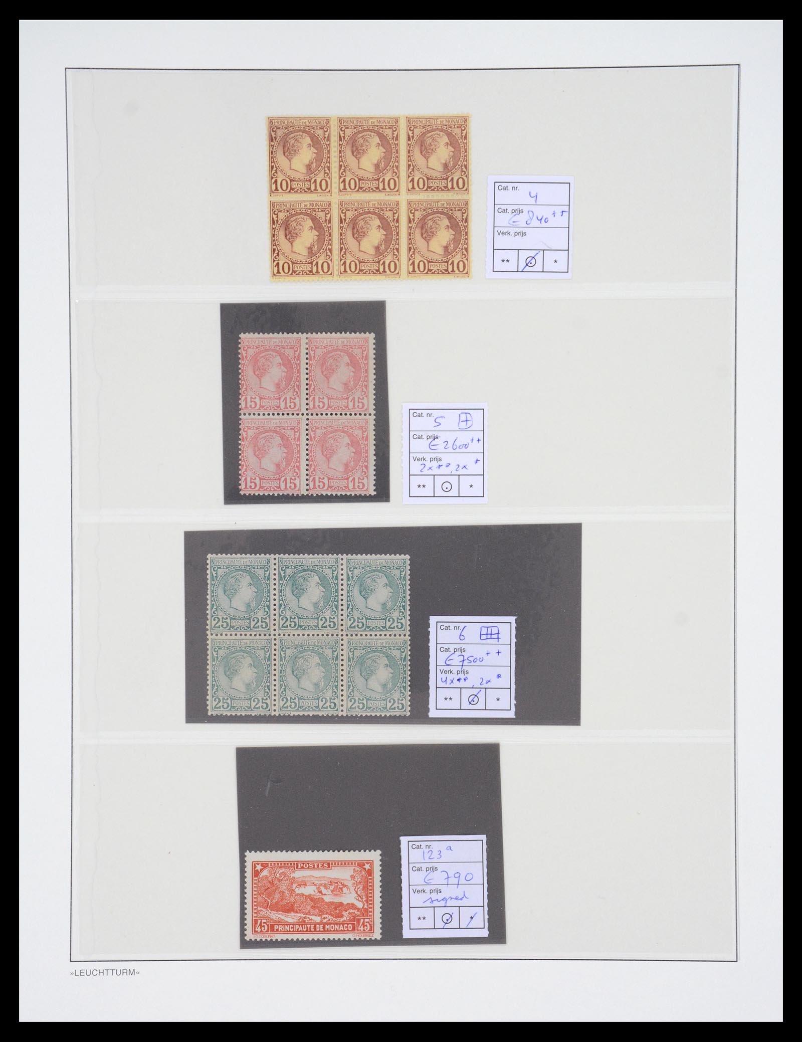 36738 001 - Postzegelverzameling 36738 Monaco 1885-1933.
