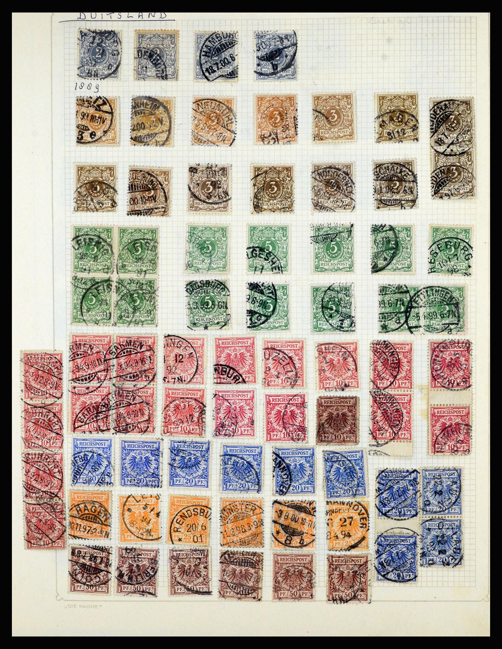 36741 032 - Postzegelverzameling 36741 Wereld 1850-1930.