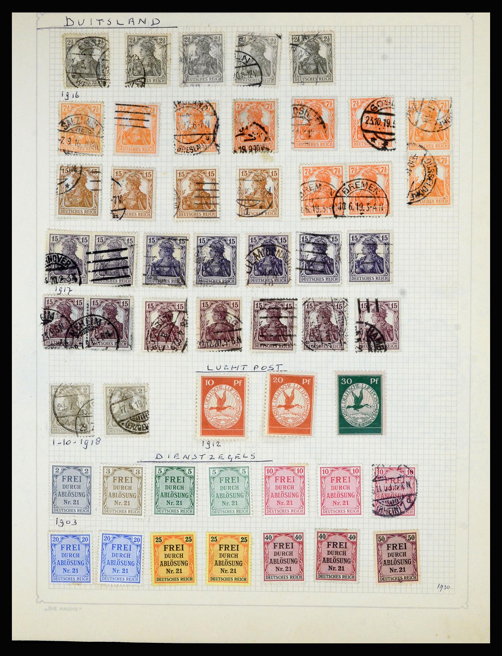 36741 036 - Postzegelverzameling 36741 Wereld 1850-1930.