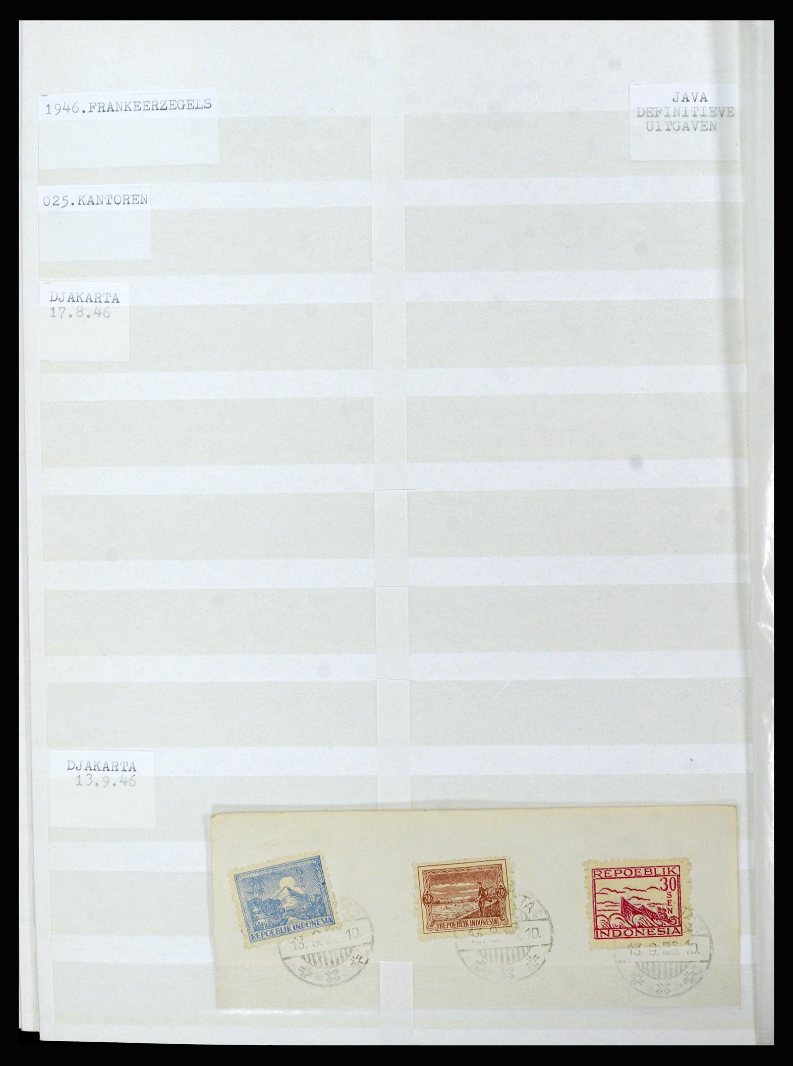 36742 089 - Postzegelverzameling 36742 Nederlands Indië interim 1945-1949.