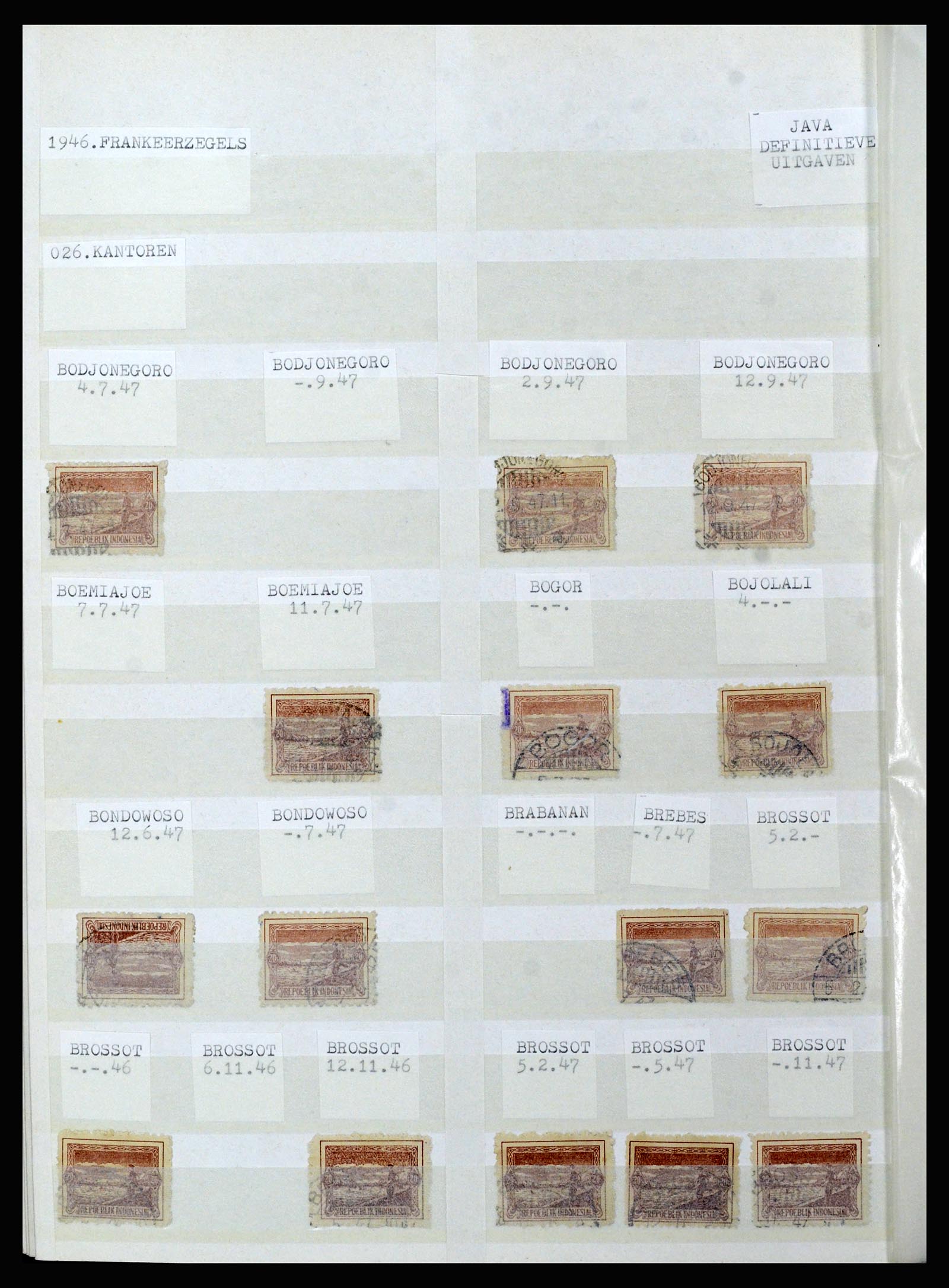 36742 098 - Postzegelverzameling 36742 Nederlands Indië interim 1945-1949.