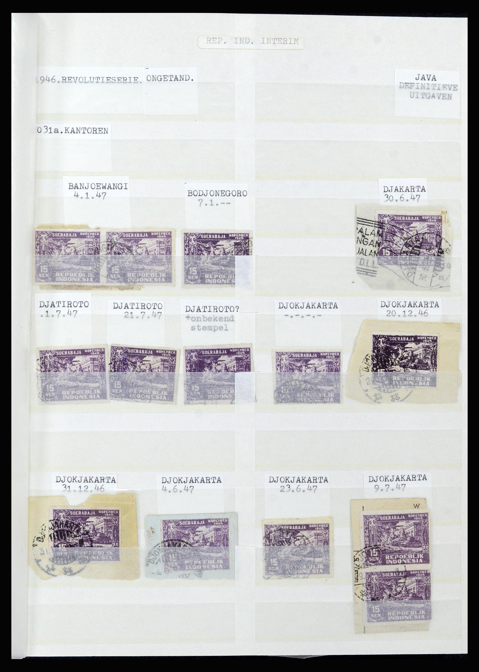36742 132 - Postzegelverzameling 36742 Nederlands Indië interim 1945-1949.