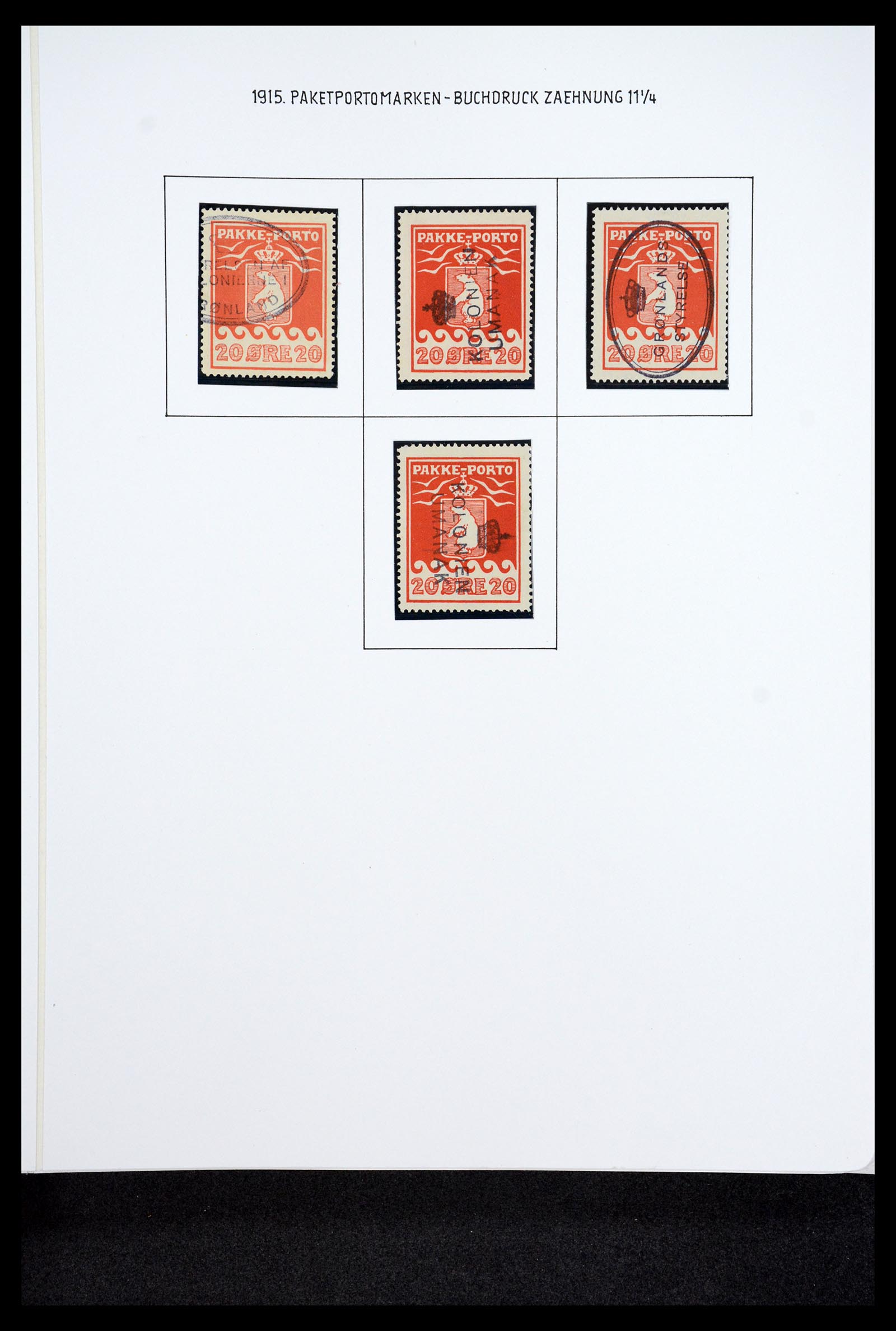36748 004 - Postzegelverzameling 36748 Groenland pakke-porto 1905-1930.