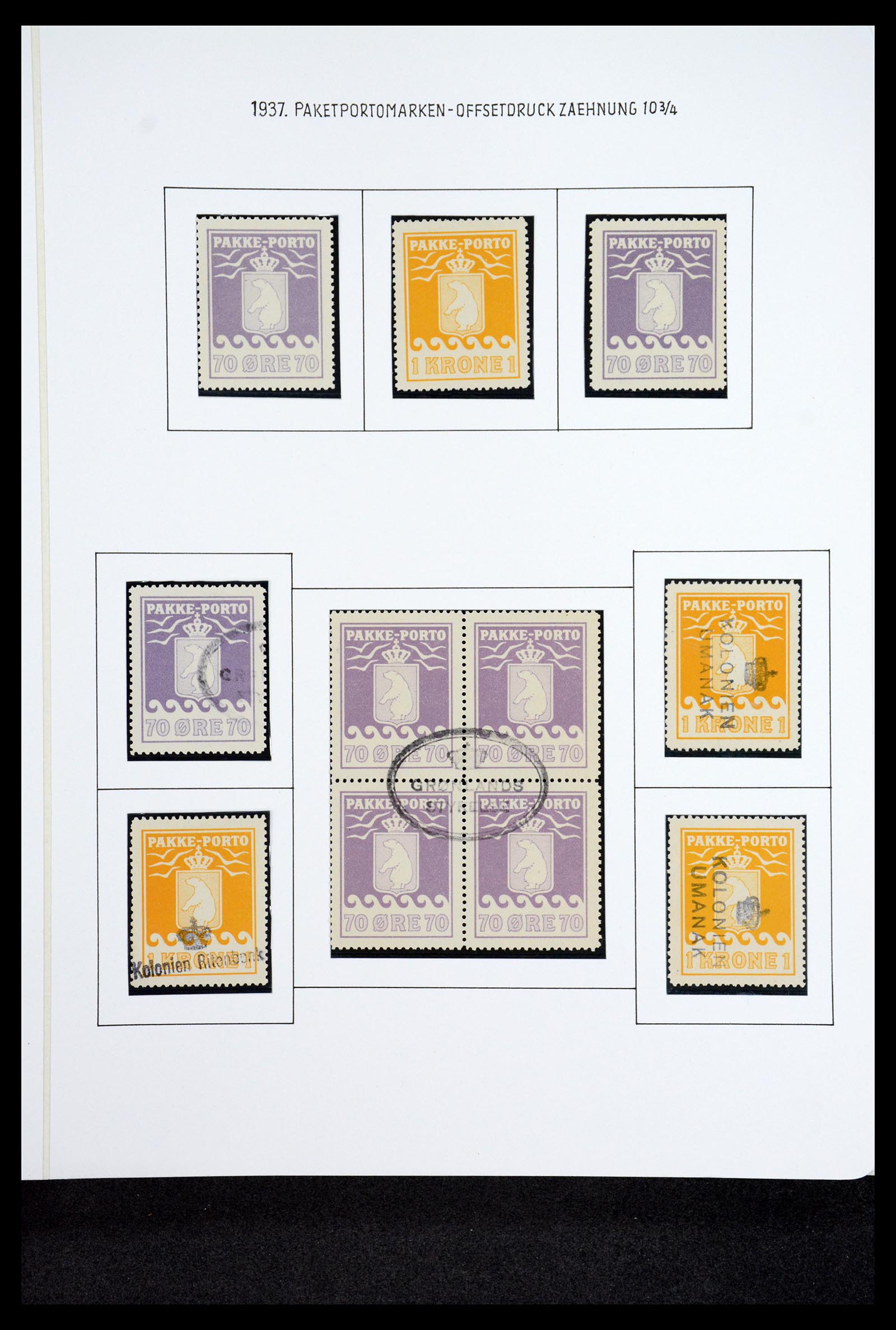 36748 007 - Postzegelverzameling 36748 Groenland pakke-porto 1905-1930.