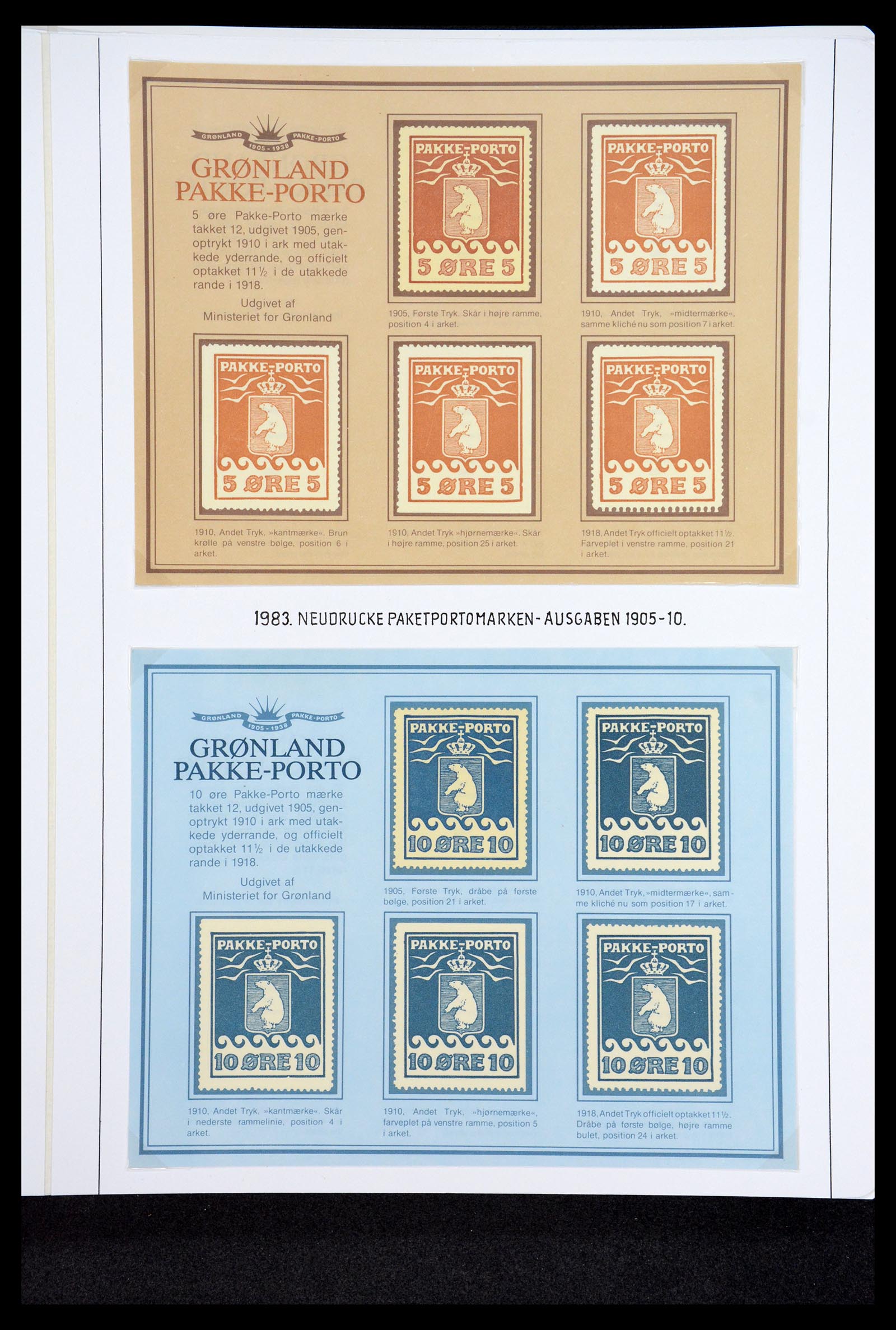 36748 010 - Postzegelverzameling 36748 Groenland pakke-porto 1905-1930.
