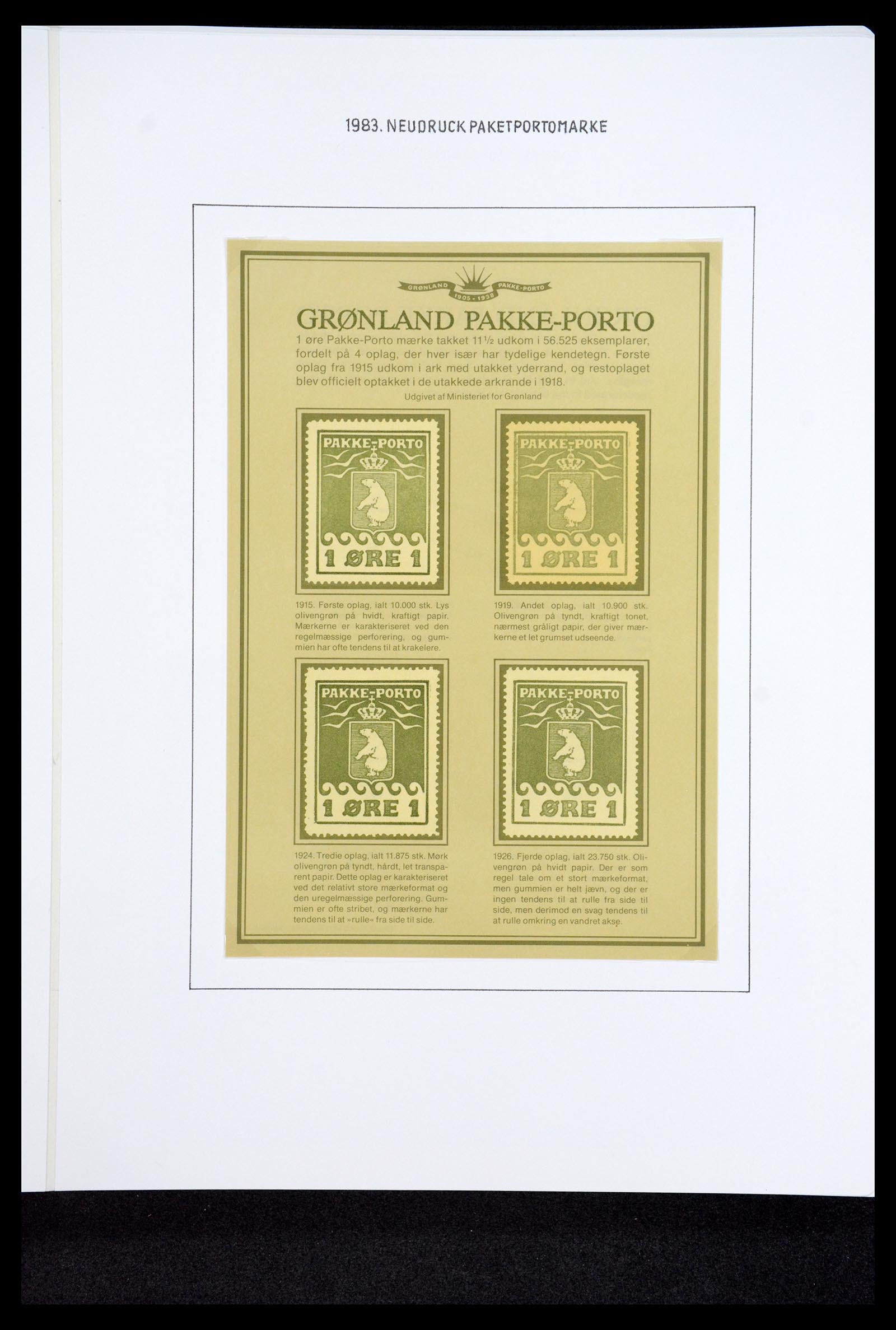 36748 011 - Postzegelverzameling 36748 Groenland pakke-porto 1905-1930.