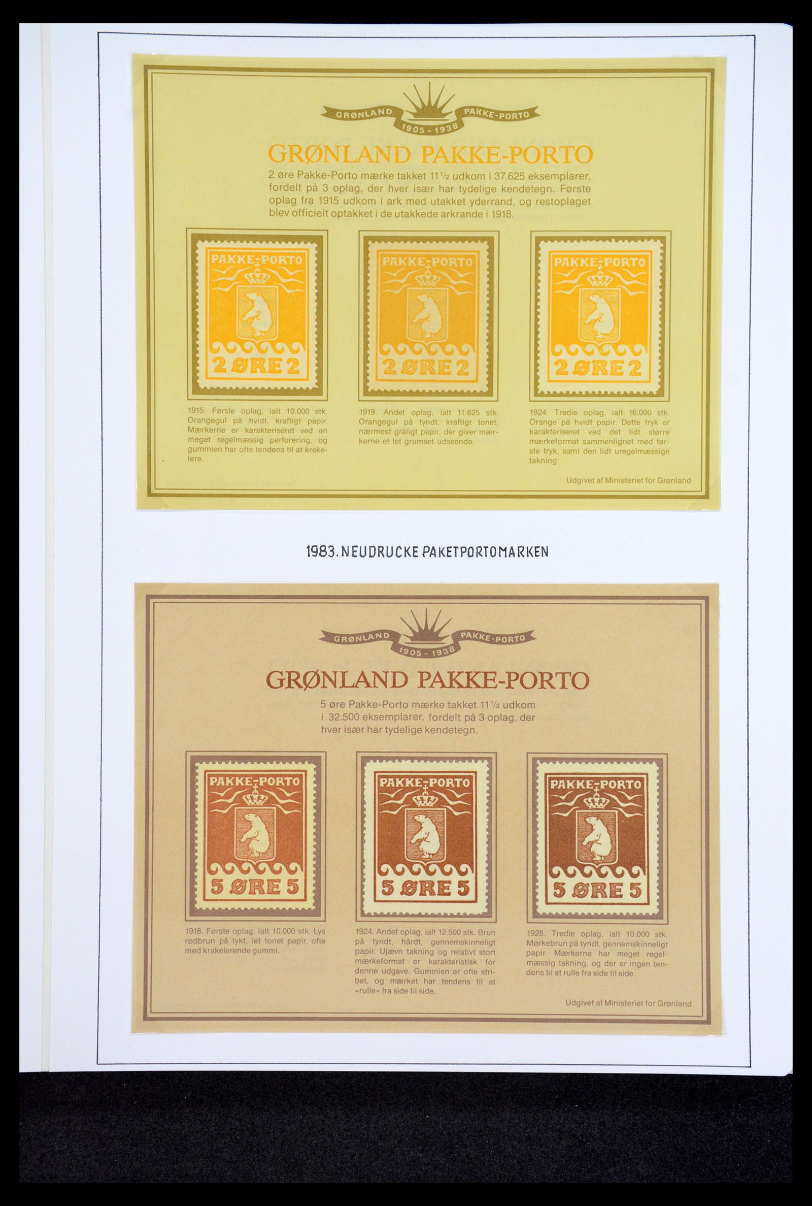 36748 012 - Postzegelverzameling 36748 Groenland pakke-porto 1905-1930.